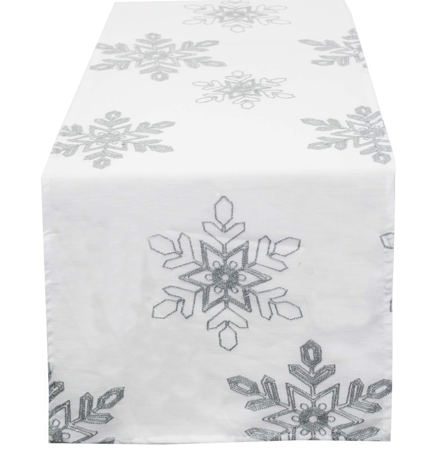 Fennco Styles Holiday Nivalis Collection Snowflake Design Decorative Table Runner 16