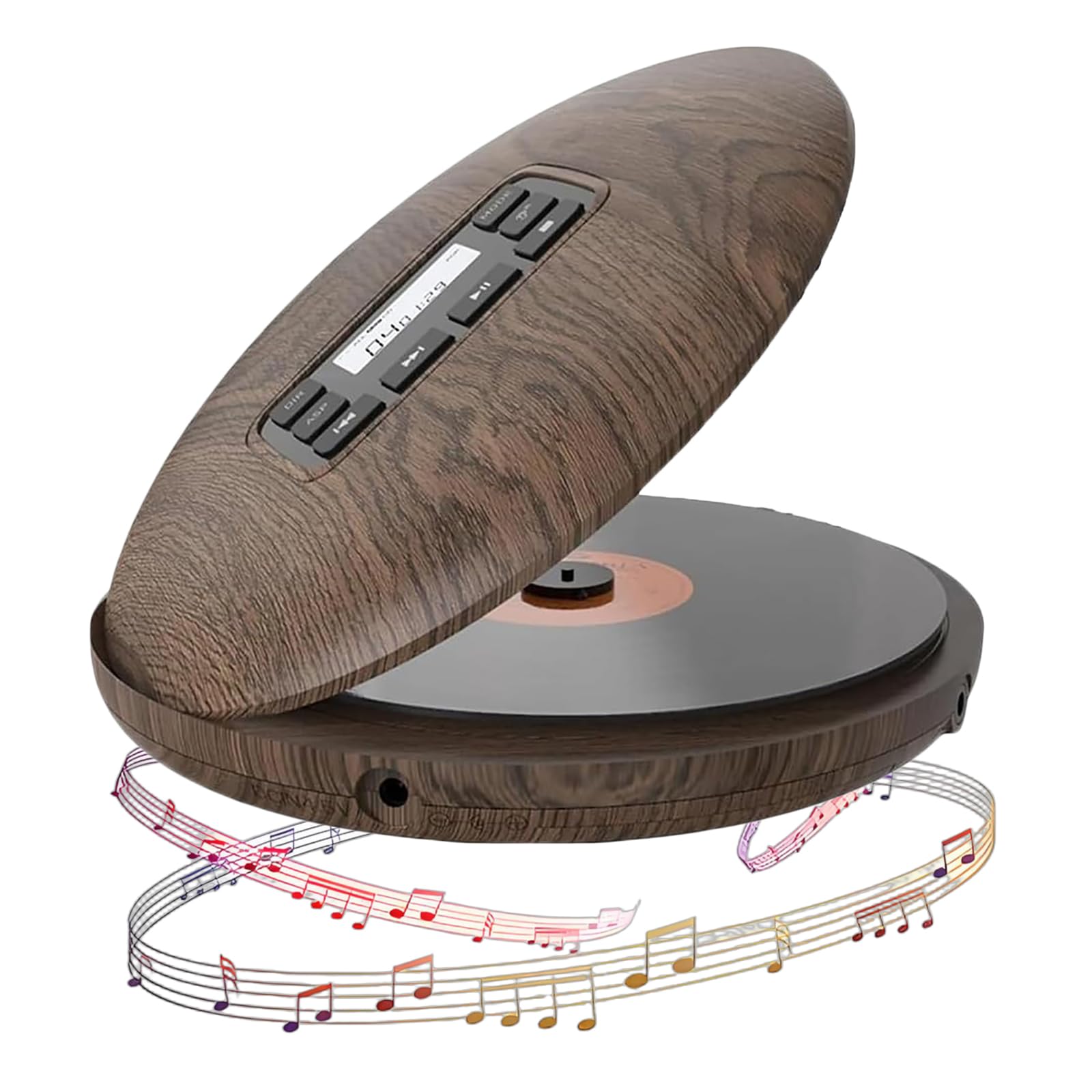 Lecteur CD Portable, Lecteur CD Bluetooth Rechargeable Avec Fonction Antichoc, Compatible CD-DA/MP3/WMA, Alimentation Multiple Et Format Compact, Idéal Pour La Décoration Intérieure, Le Bureau