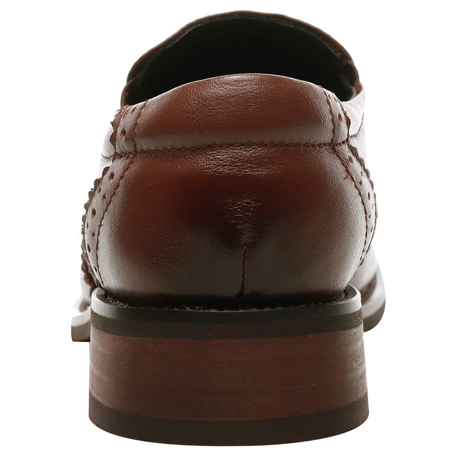 ANUFER Femmes Cuir Véritable Gland Loafers Brogues Facile à Mettre Escarpins