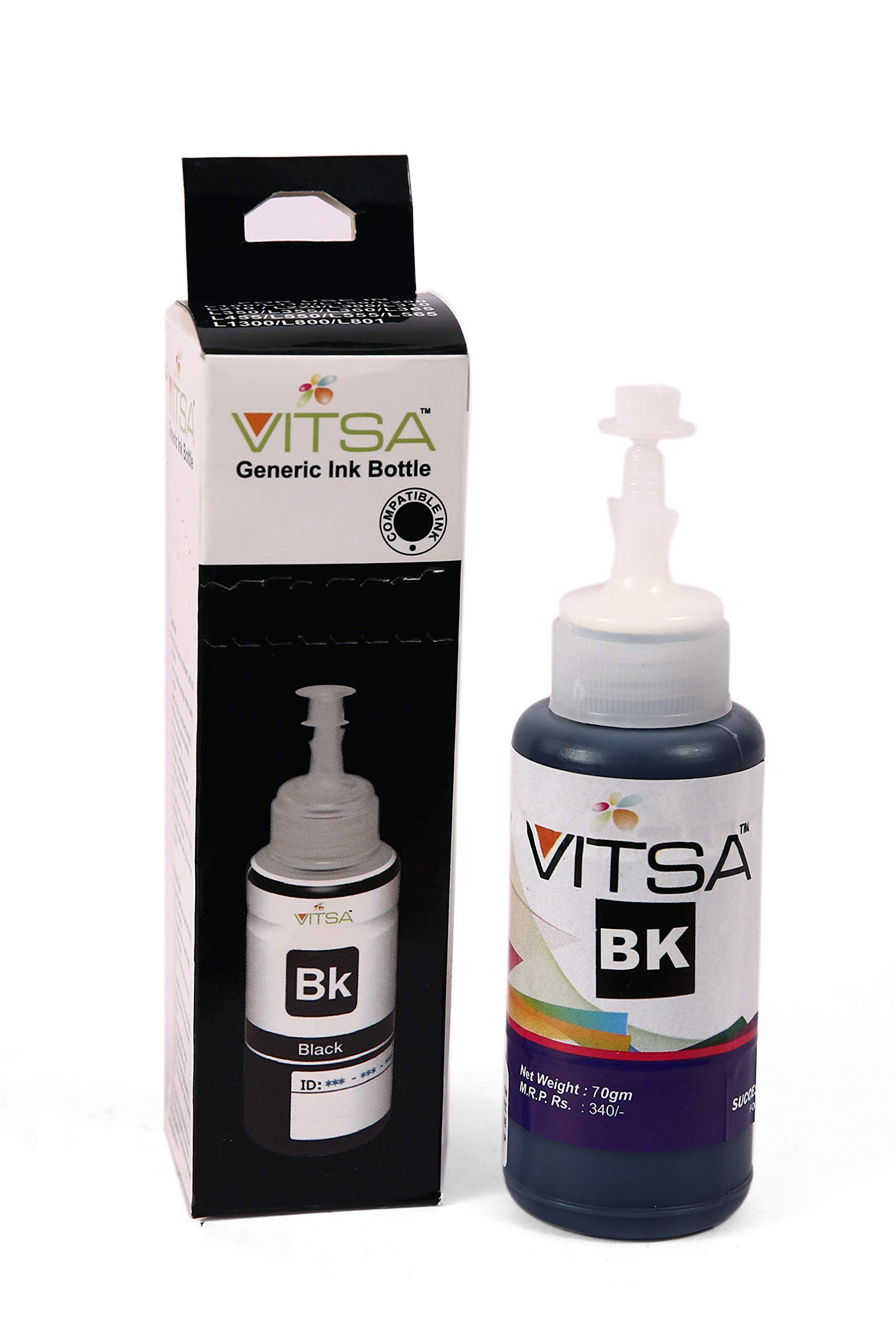 VITSA T673 / 673 L800 Compatible Ink Refill for Epson L800 / L805 / L810 / L850 / L1800-70ml (Black) (B07KLT8R2X) Amazon Price History, Amazon Price Tracker