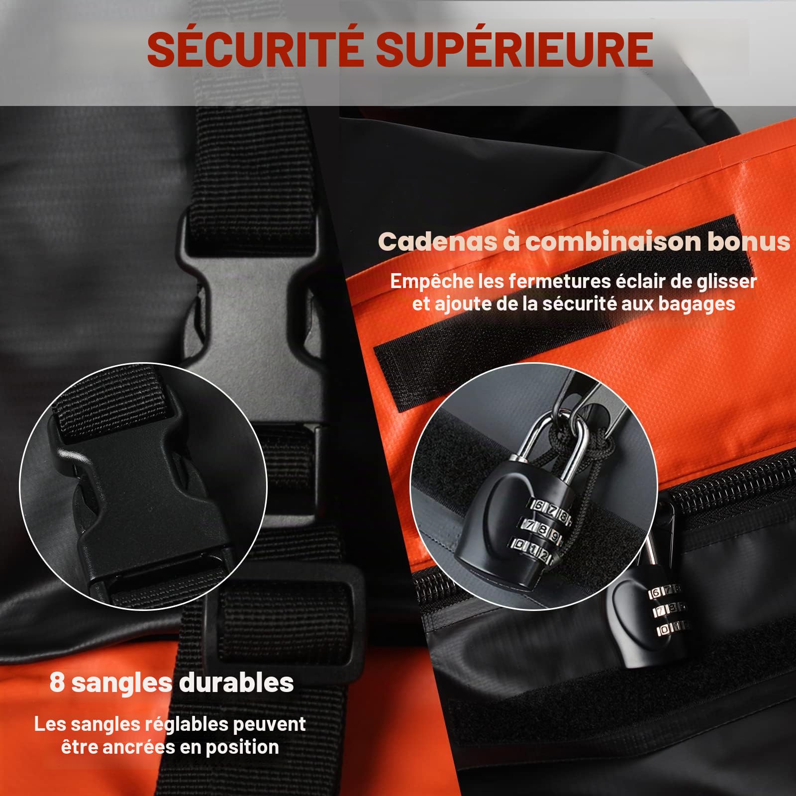 Coffre De Toit De Voiture De Pliable 585L Et Étanche, Sac De Toit Coffre De Toit Portable Coffre À Bagages 840D, pour Véhicules avec/sans Porte-Bagages Transport De Bagages…