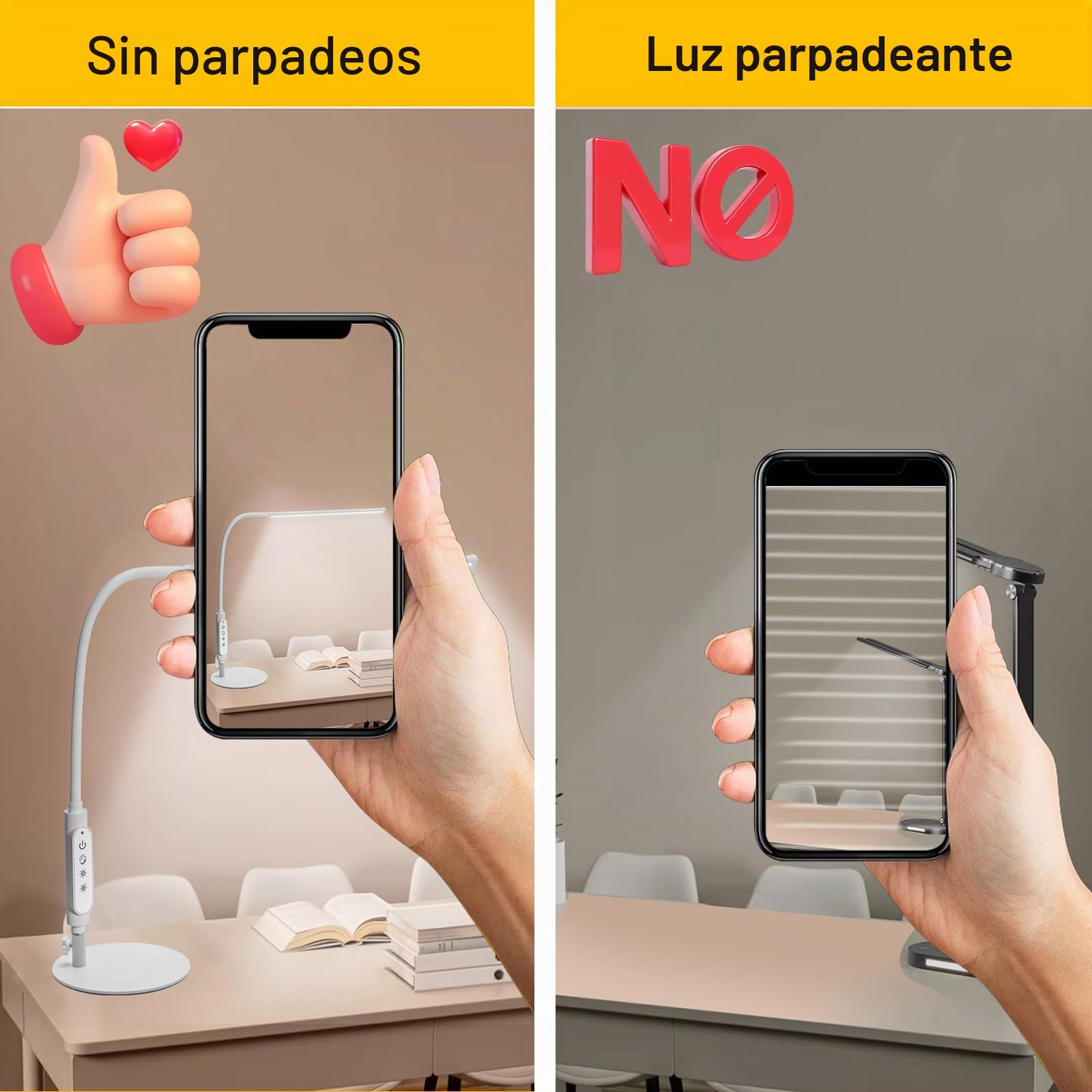 CGBE 60cm Lámpara para Mesa de Manicura LED 18W para Técnico de Uñas Blanco | 3 Modos y 5 Brillos Flexo de Escritorio de Uñas, Control Táctil, Luz Protector de Ojos para Manicura Lectura Estudio Trabajo