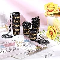 Vista 4 de Maitys 12 piezas de collar de cristal de chupito de novia con cuentas de plástico, lámina dorada para despedidas de soltera, fiestas nupciales Blanco