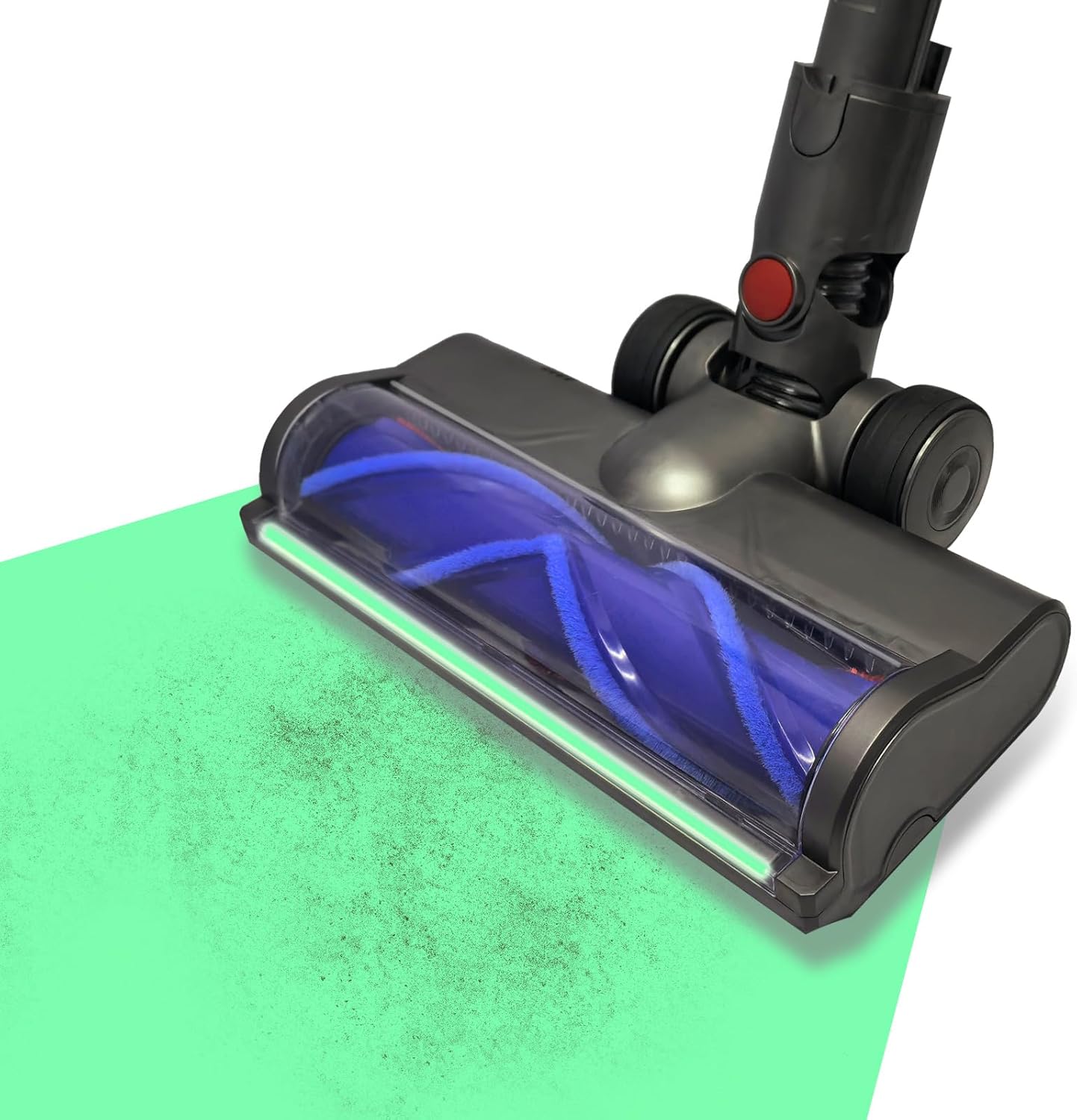 Vacuum Head Hardwood Floor Attachment for Dyson V6 DC58 DC59 DC61 DC Series Vacuum Cleaner, Replacement Cleaner Head with Full-Area LED Green Light, Quick-Release Design Hard Floors Short Pile Carpets