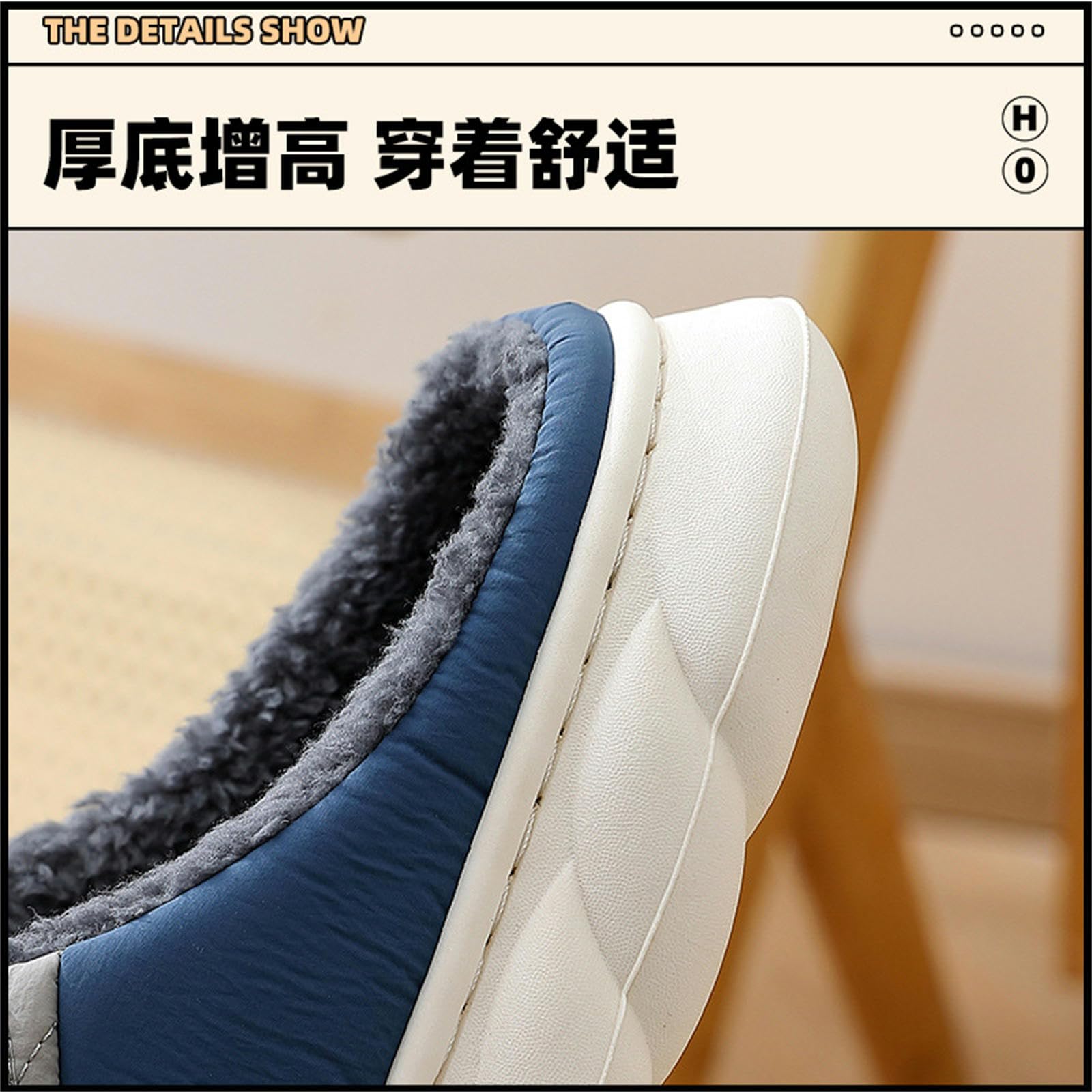 Ciabatte Donna Invernali Pantofole di Cotone da Uomo Senza Slittamento Impermeabile in Cotone Pantofole da Uomo Cupola Calda da Uomo Pantofole-Dark Gray-44-45