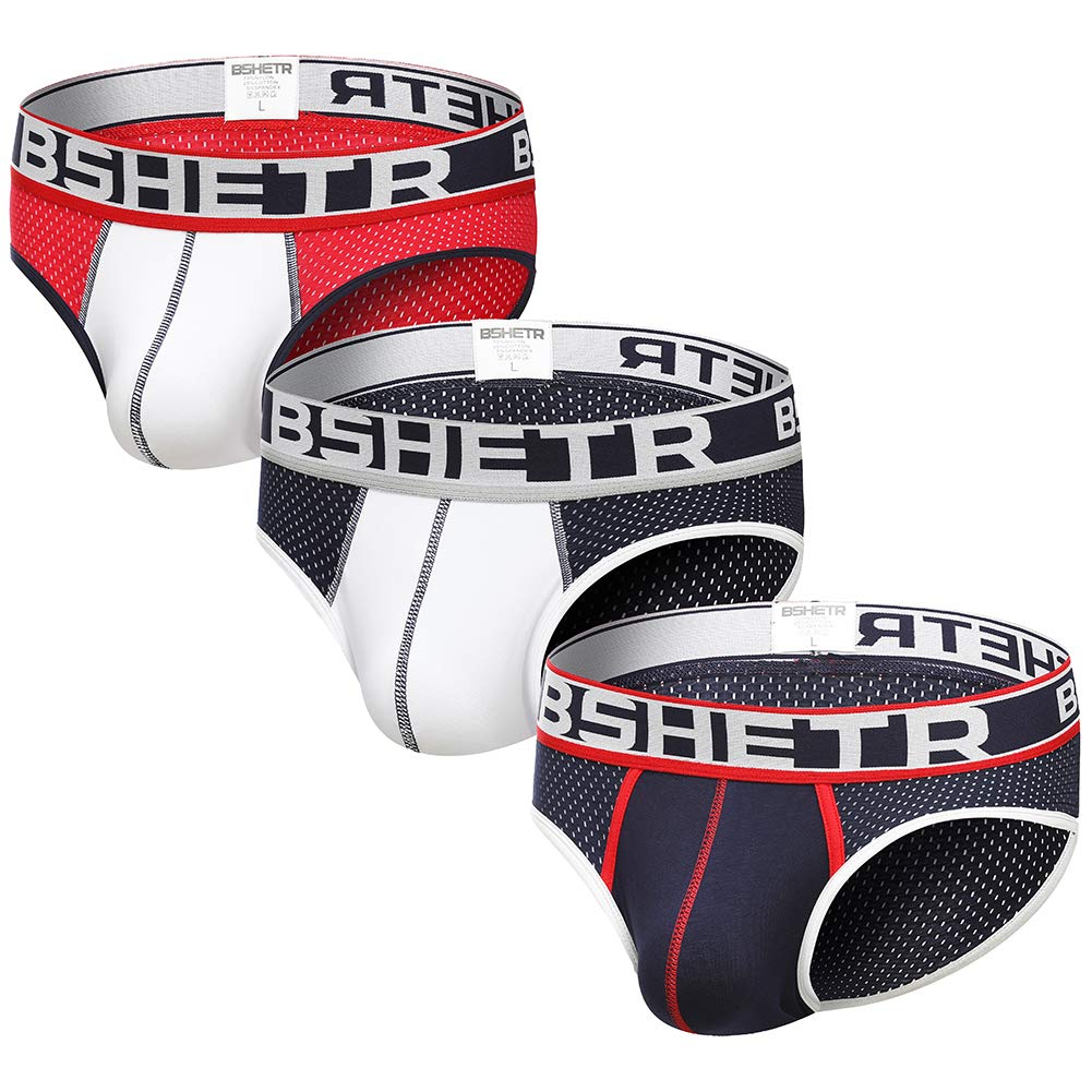 BSHETRMen's Underwear Briefs 5-Pack Cotton Low Rise Multi Color Soft Underpant
