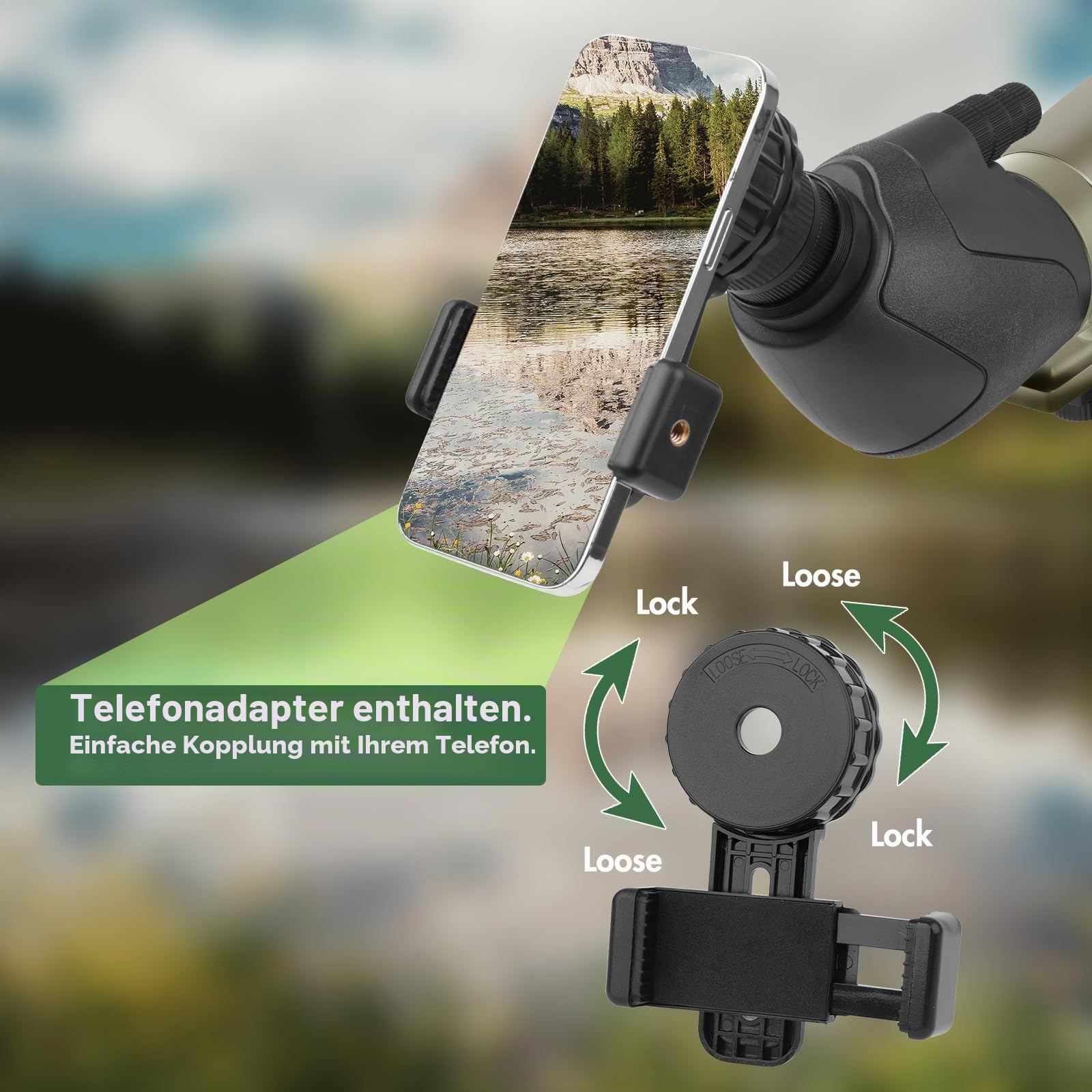 25-75X70 Spektiv für Zielschießen - HD Spektiv mit Stativ Tragetasche & Smartphone Halterung - für Vogelbeobachtung Jagd Wildtierbeobachtung
