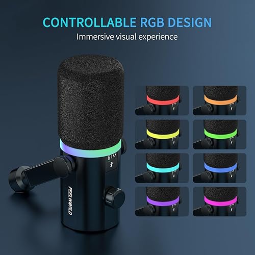 Miniatura 5 de FEELWORLD PM1 XLR USB Dynamic Microphone Gifts for Podcast Recording PC Computer Gaming Live Streaming Vocal Voice-Over, Studio Metal Mic with