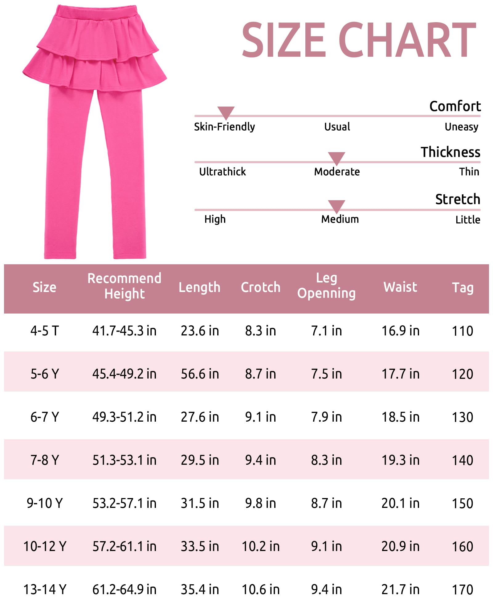 Somaibo Leggings da ragazza con gonne, uniforme scolastica, atletica, elasticizzati, tutù, pantaloni caldi con volant, confezione da 2