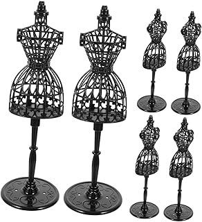 SEWACC 6 Pçs Estande De Exibição De Roupas Mini Casa De Bonecas Mini Bonecas Miniaturas Estandes De Exibição De Boneca Vestido De Boneca Em Miniatura Manequim Modelo De Exibição De Joias