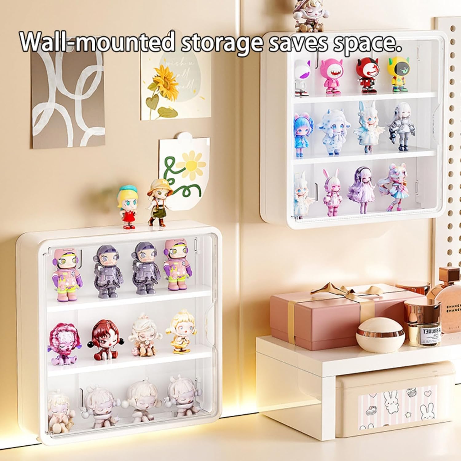 Blind Box Wall-Mounted Display Cabinet (White Small Size)