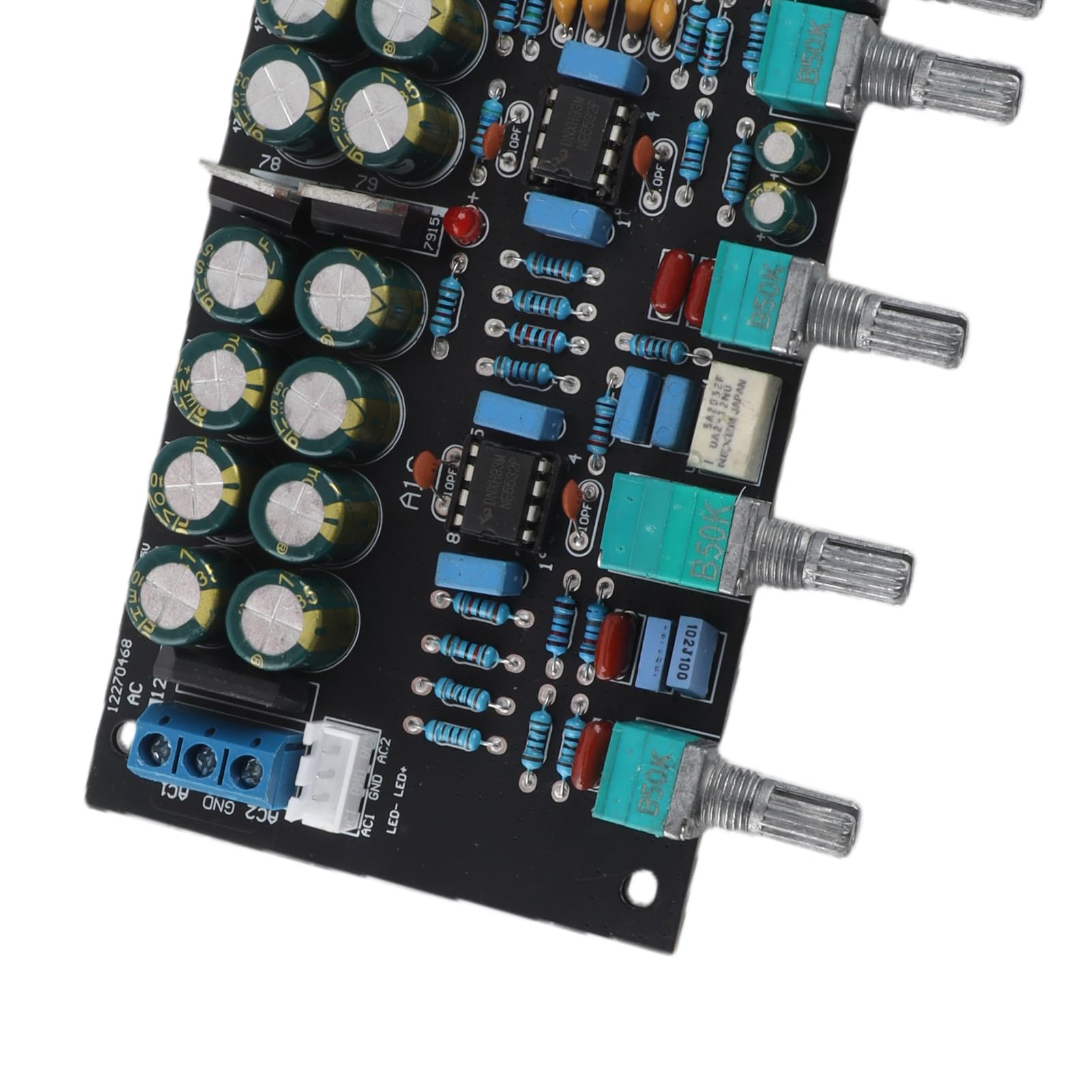 Carte de Préampli de tonalité de Préampli HiFi de Classe A, Carte de Commande A3 Carte de tonalité 4 Boutons Carte de tonalité Composants de Module de Suppression de Son Numérique