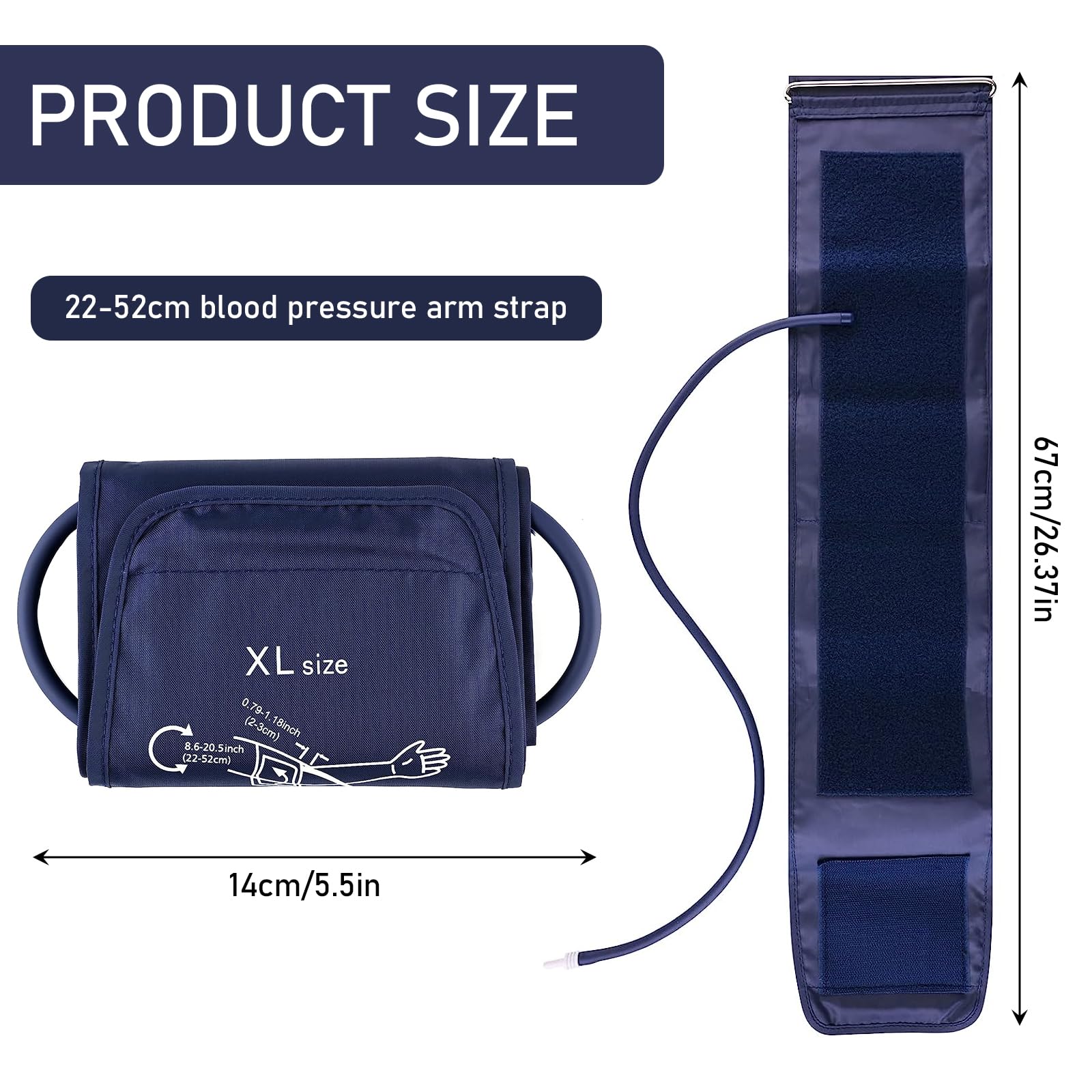 Tensiomètre Brassard Extra Large,Brassard Extra Large pour le Moniteur de Pression Artérielle,Appareils de Tensiomètre à Usage Domestique Brassard Extra Large,pour les Adultes Aînés âgées (XL)