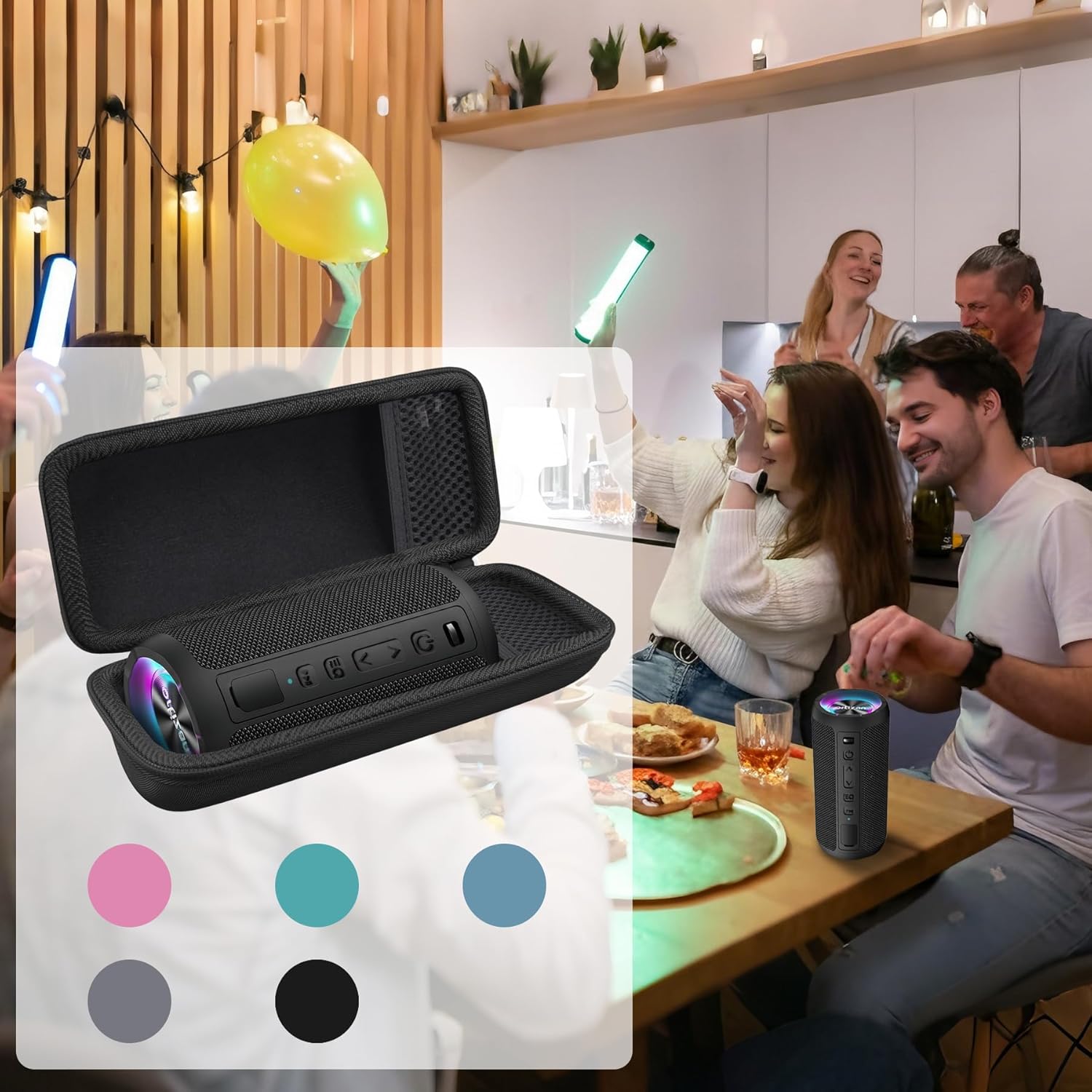 khanka Hard Travel Case for Ortizan Portable Bluetooth Speaker, IPX7 Waterproof Wireless Speaker, Case Only (Black) - Image 8