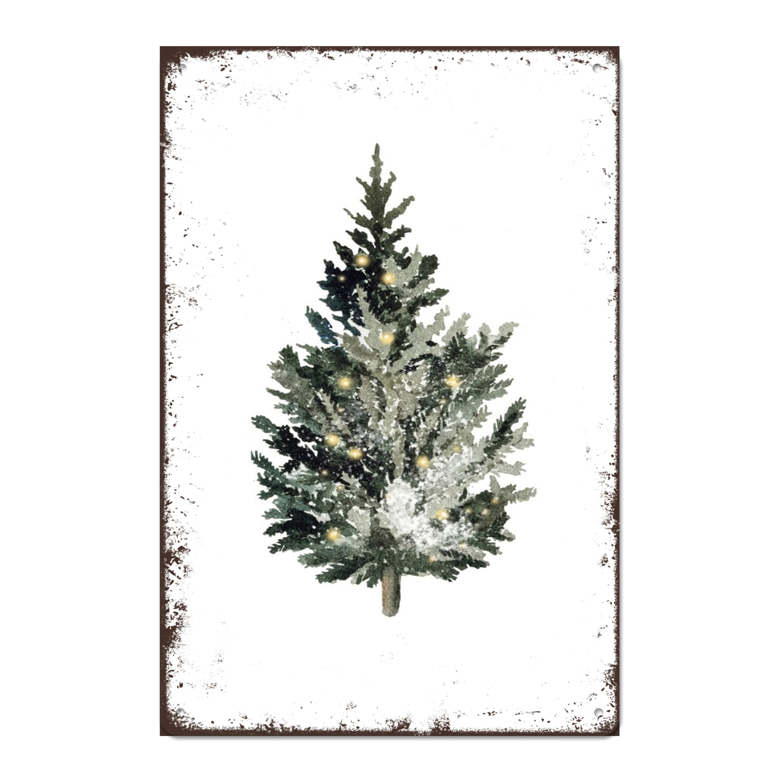 SMAZDFXX Metal Christmas Signs, Christmas Tree Metal Tin Sign, Christmas Tree Wall Art, Christmas Wall Decor, Christmas Tree Decorations, Christmas Tree Posters for Wall 8"x12"