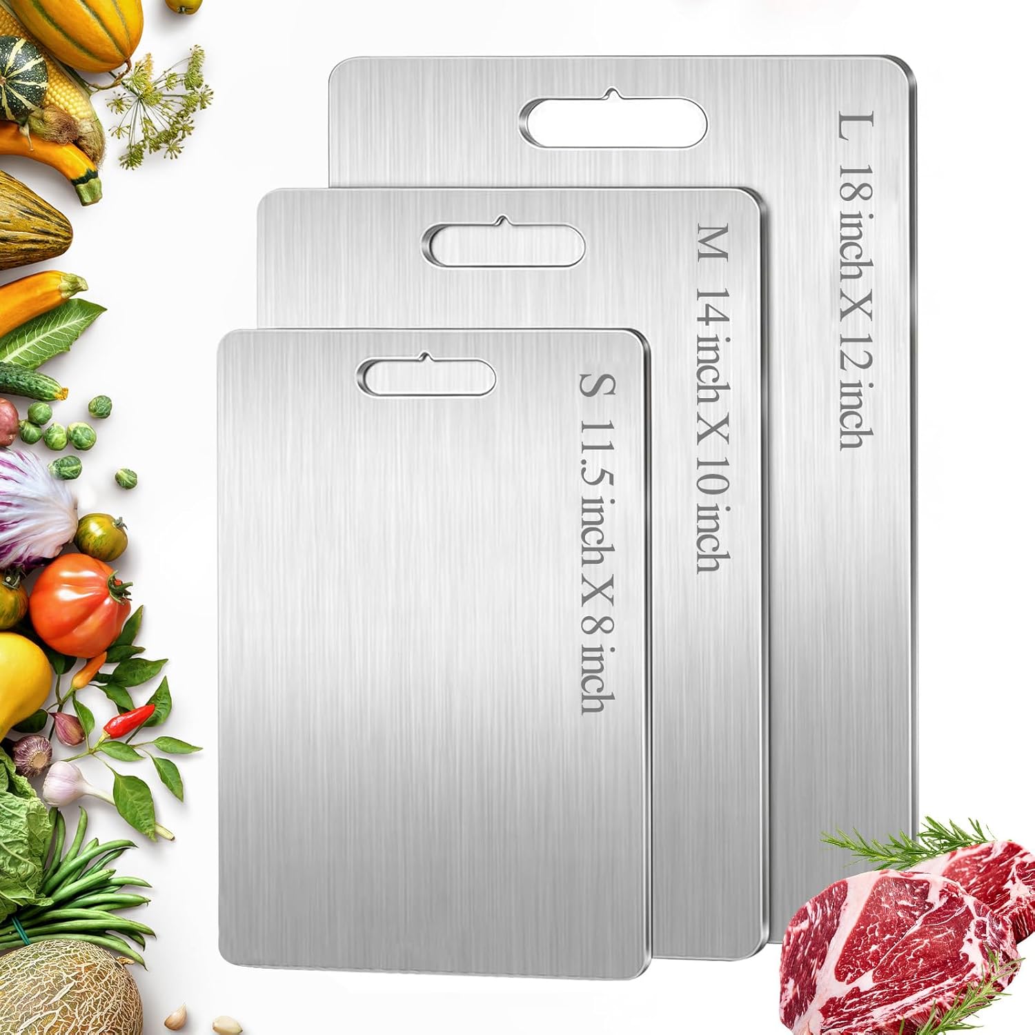 Titanium Cutting Board, 100% Pure Titanium Cutting Boards for Kitchen, Double Sided Food-Grade, Dishwasher Safe Chopping Board for Cutting Meat Vegetable Fruit 1PCS(18\"L x 12\"W)