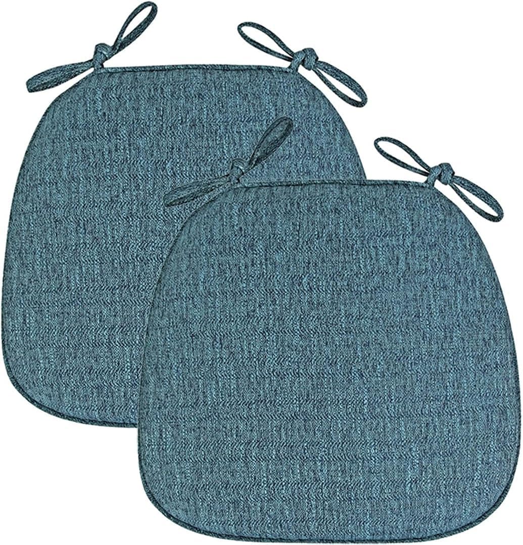 SVFOEBJM Dining Chair Cushions with Ties Set of 2/4/6 Soft Horse Saddle Cushions for Kitchen Zippered Covers Comfortable Seat Pads Blue Color Perfect for Home Decor