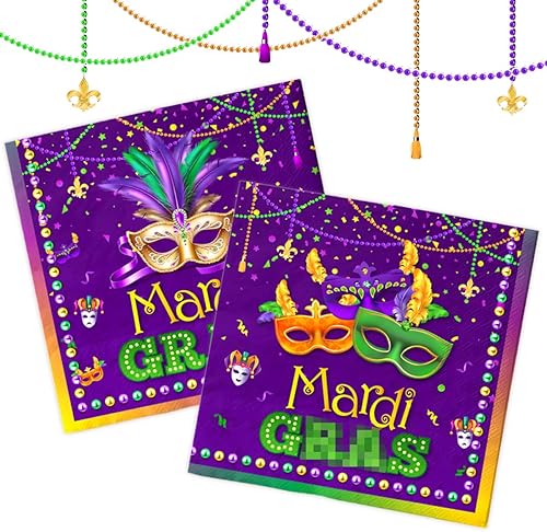 Decoraciones para fiesta de máscaras, 40 unidades, servilletas de papel, desechables, suministros de fiesta de carnaval, servilletas de máscara de