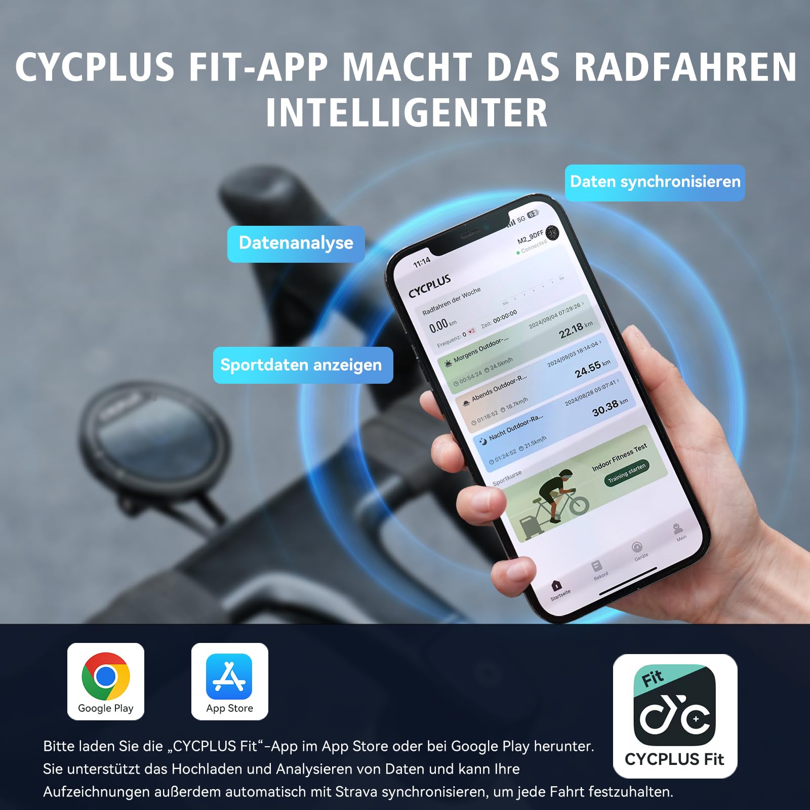 CYCPLUS Fahrradcomputer GPS Fahrradtacho Kabellos, Wasserdicht IPX6 Fahrrad Computer ANT+ Drahtloser Radcomputer, Rennrad Bluetooth 5.0 und Kilometerzähler, kompatible mit Strava (Neu Aufgerüstet)