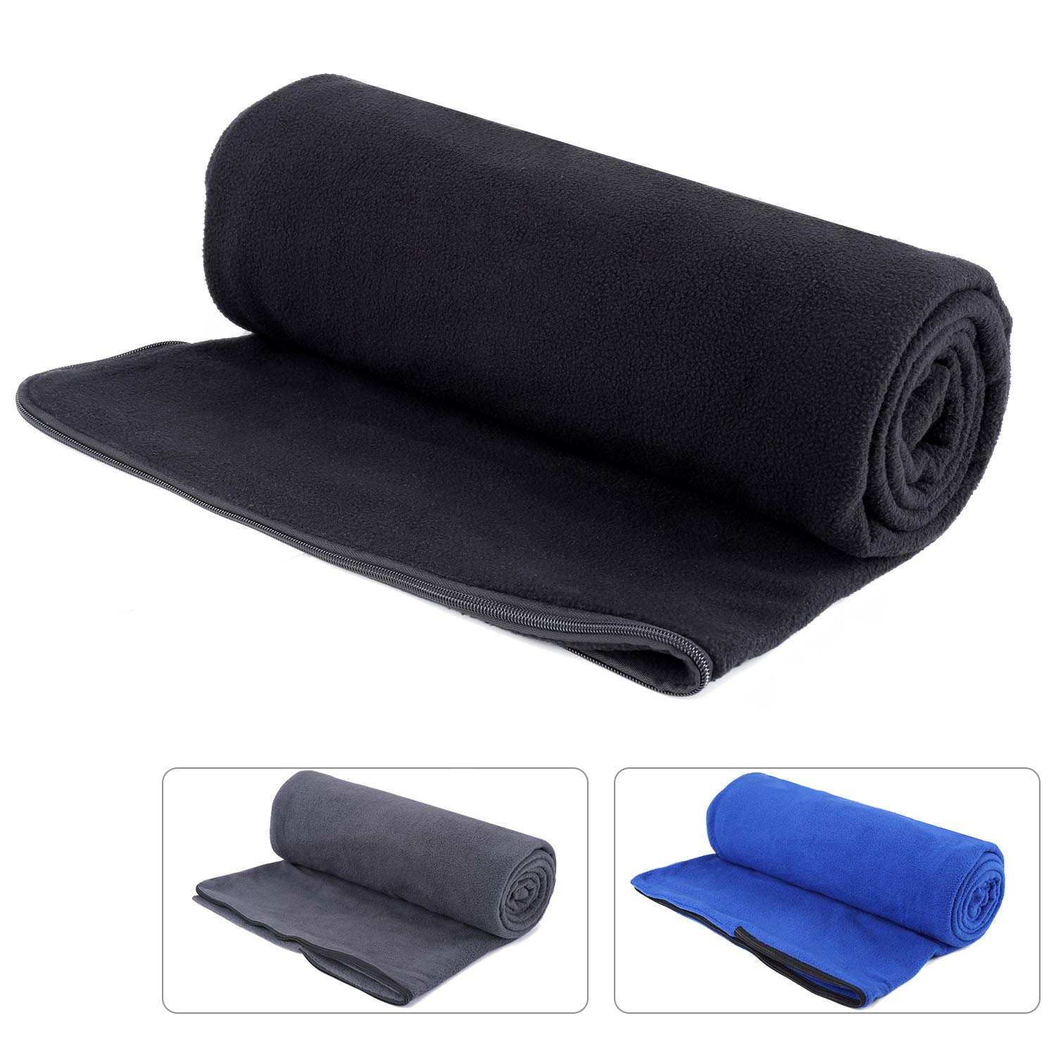 Amazoncom Fleece Sleeping Bag Liner Travel Sheet Camping Sleep Sack Ultralight Zippered Storage Bag Full Sized Zipper Backpacking Blanket For Traveling