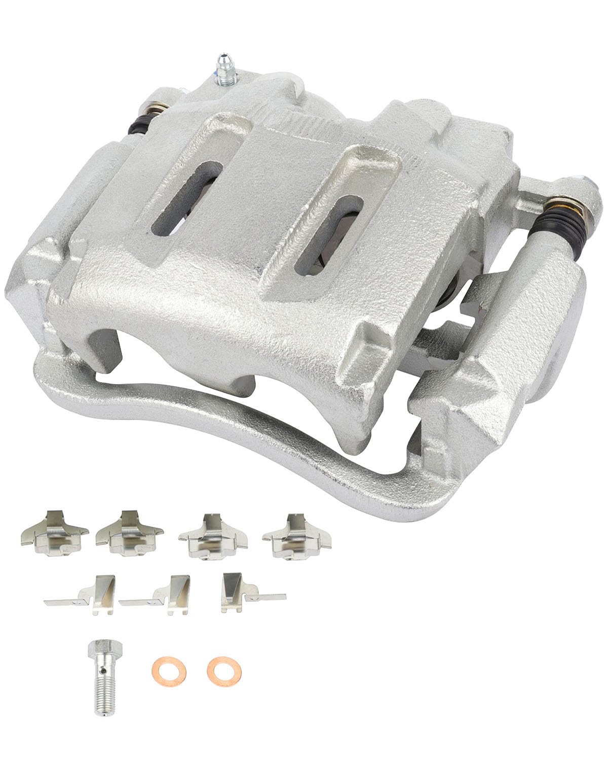 cciyu Front Left Disc Brake Caliper Assembly w/Bracket For Ford Model - For F-250 Super Duty 2005-2012, For F-350 Super Duty 2005-2012 Replace# 18-B5023 Front Driver Side