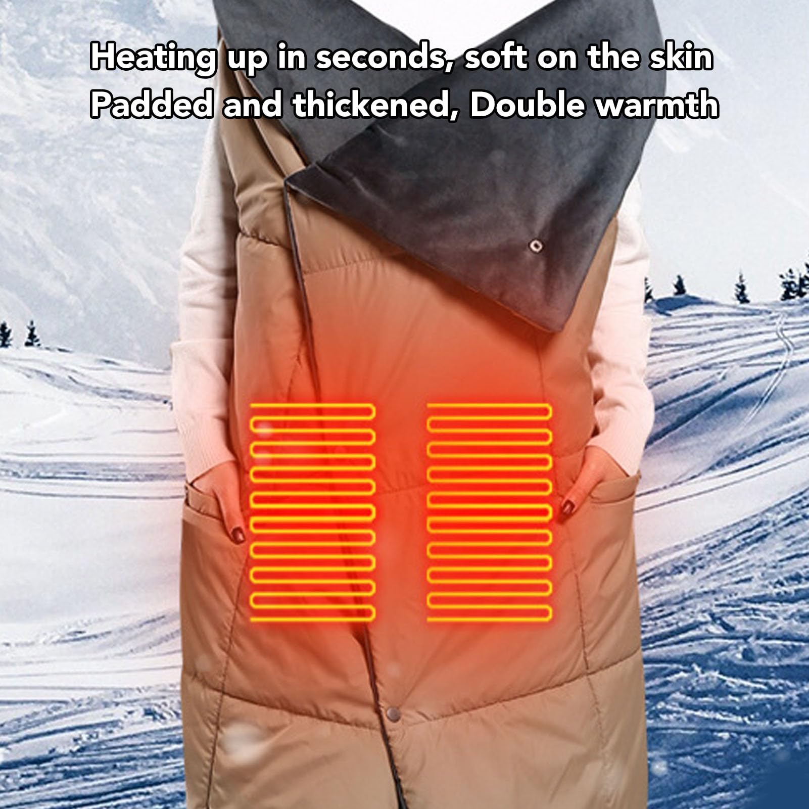 Sciame di riscaldamento elettrico coperta riscaldato intelligente Controllo a temperatura intelligente Polyestro PVC Riscaldamento rapido lavabile per meteo freddo invernale