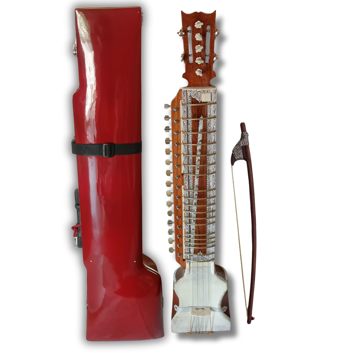 Professional Quality Dilruba Indian Classical Musical Dry Tune Wood Dilruba Kolkata Made With Fiber Box, Bow, Roasin SAB-DIL-01-image-46