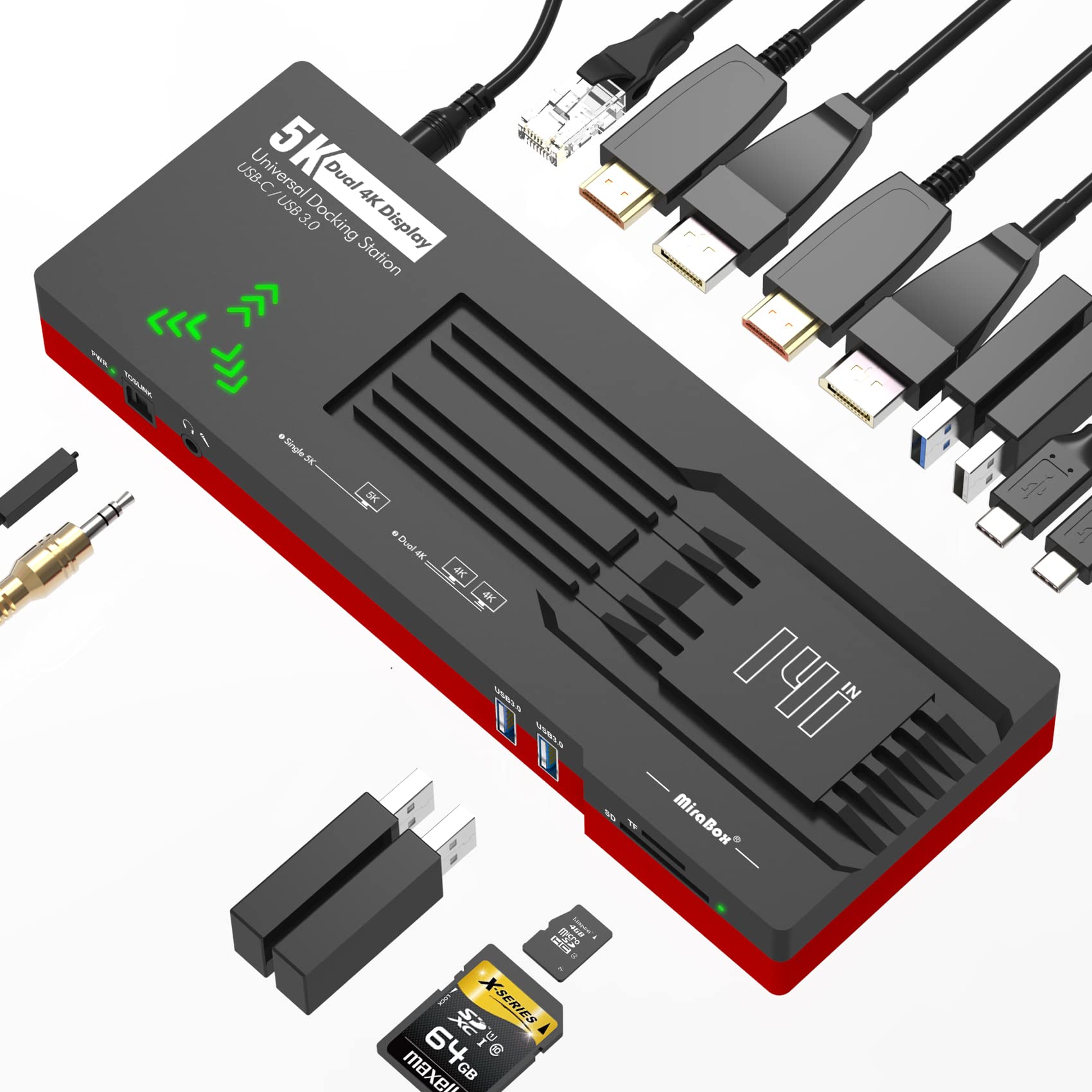 Amazon.co.jp: TreasLin 15-in-1 USB-C ドッキングステーション