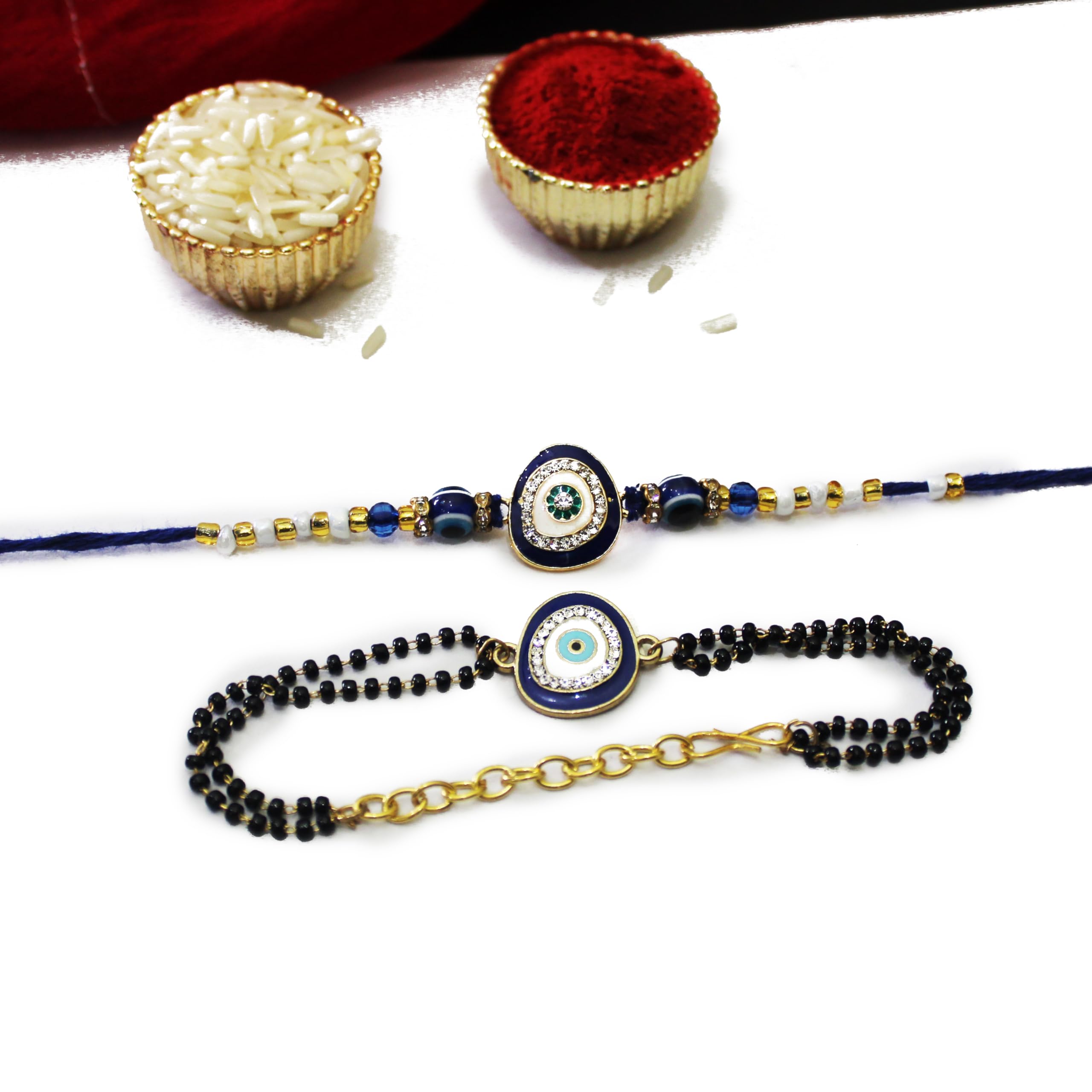 Comelyns Unisex-Adult Bhaiya Bhabhi Evil Eye Rakhi Combo Set For Brother Designer Rakhi For Bhaiya Bhabhi Rakshabandhan Bracelet Rakhi Evil Eye Hand Rakhi Set (B0D7N67FK5) Amazon Price History, Amazon Price Tracker