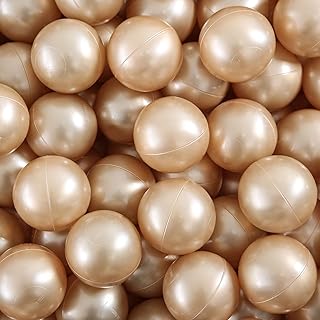 Heopeis Ball Pit Balls - 2.7inch Plastic Ball Play Balls BPA Free Phthalate Free Non-Toxic Play Balls for Children Ball Pit Party Brithday Ball Pool Tent. (Pearl Gold)