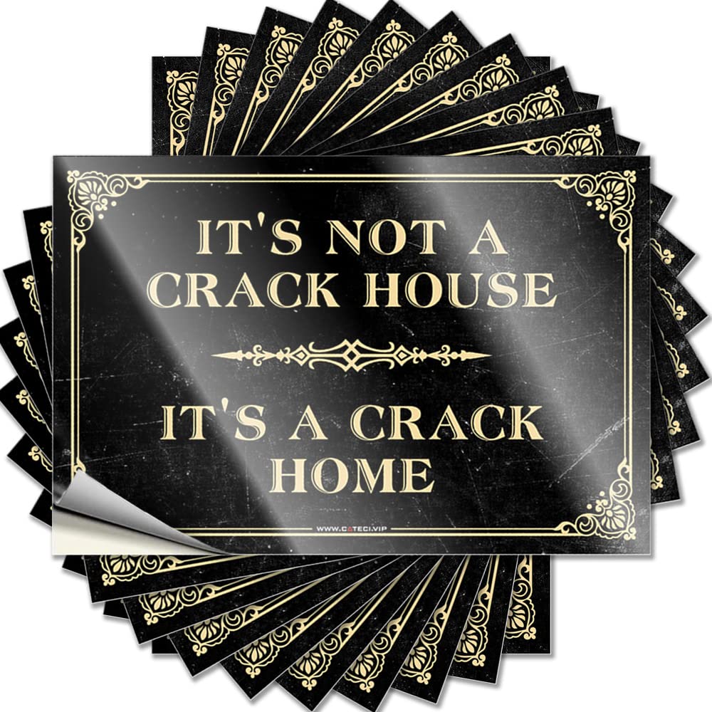Tattoo Bedroom Decor for Men Easy Apply | It's Not A Crack House It's A Crack Home Fuzzy Soft Area Peel and Stick(6X9CM)