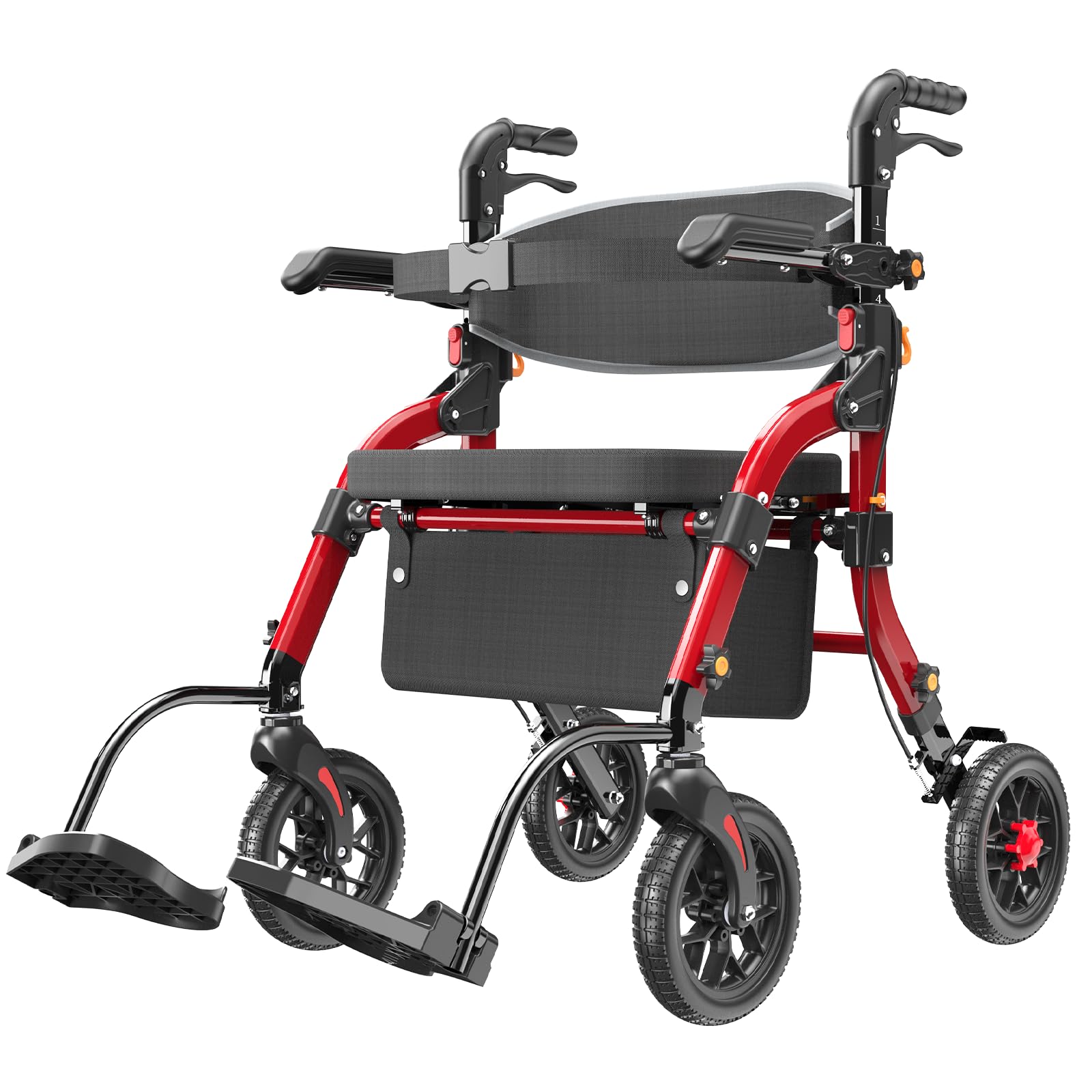 Photo 1 of **MISSING LEG REST** SUCCU Rollator Walker with Seat - 2-in-1 Wheelchair Combo