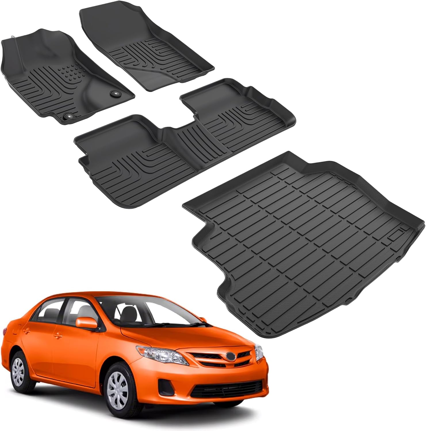 for Toyota Corolla Floor Mats 2013 2012 2011 2010 2009,Car Mats for Corolla All Weather Floor Mats Cargo Liner Accessories Car Mat 2009-2013