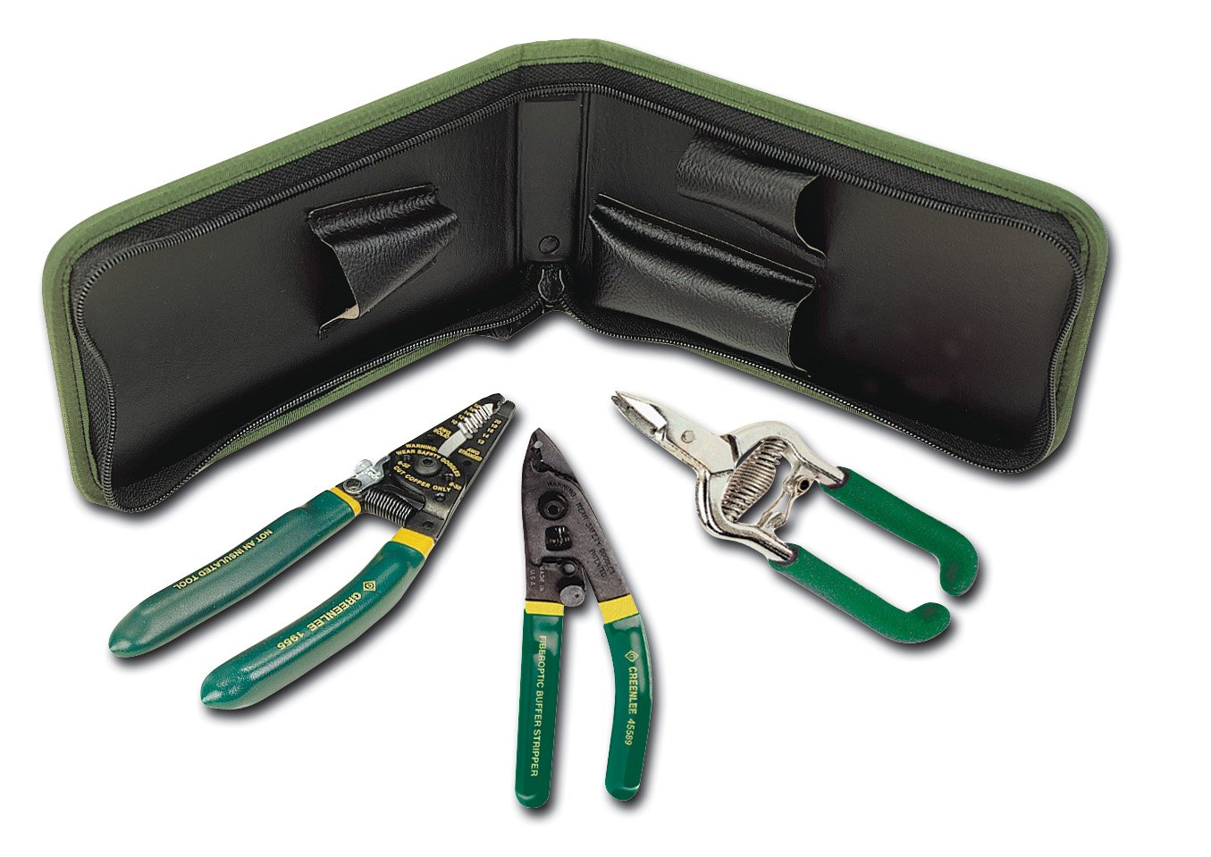 Kit coupe et dénudage fibre optique Greenlee 45657 avec outils précis