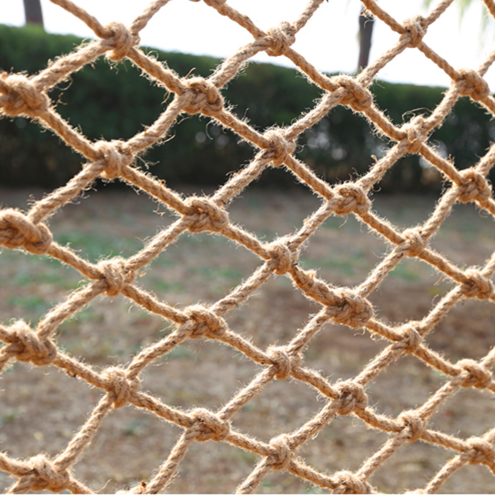Jute-Pflanzenstütznetz – Gartenzaungitter für Spielplatz und Außenbereich (2 m x 5 m, 12 mm Seil, 12 cm Masche) – und umweltfreundlich