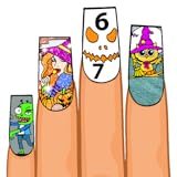 Halloween Nails Color by Number - Girls Paint + Glitter + Crayon + Oil Paint Coloring Pages