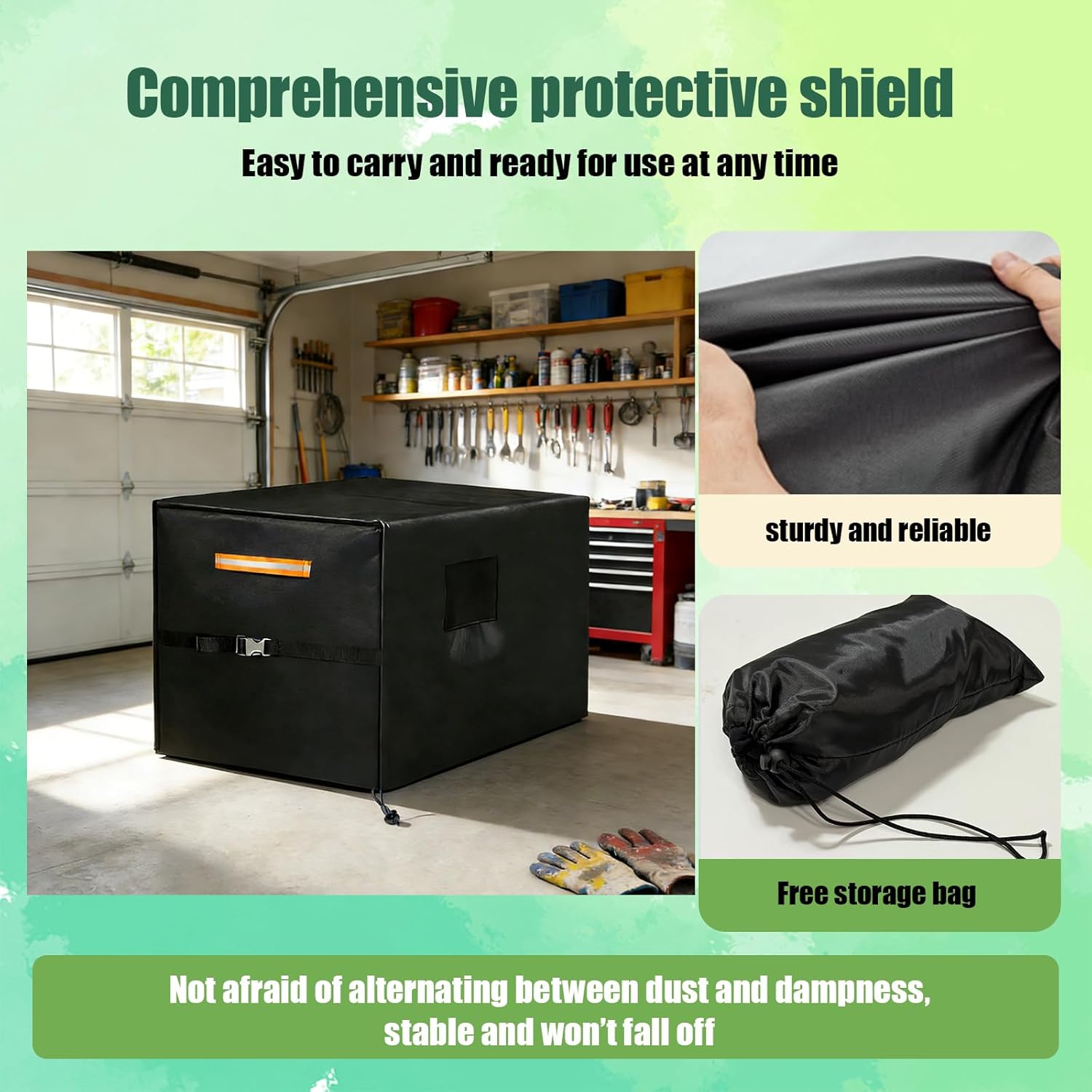 Air Compressor Cover – Waterproof Outdoor Cover for 50"x24"x26" Stationary Compressors, Heavy-Duty Thickened 600D Oxford Fabric Covers for Wheelbarrow-Style & Portable Models (50"x24"x26")