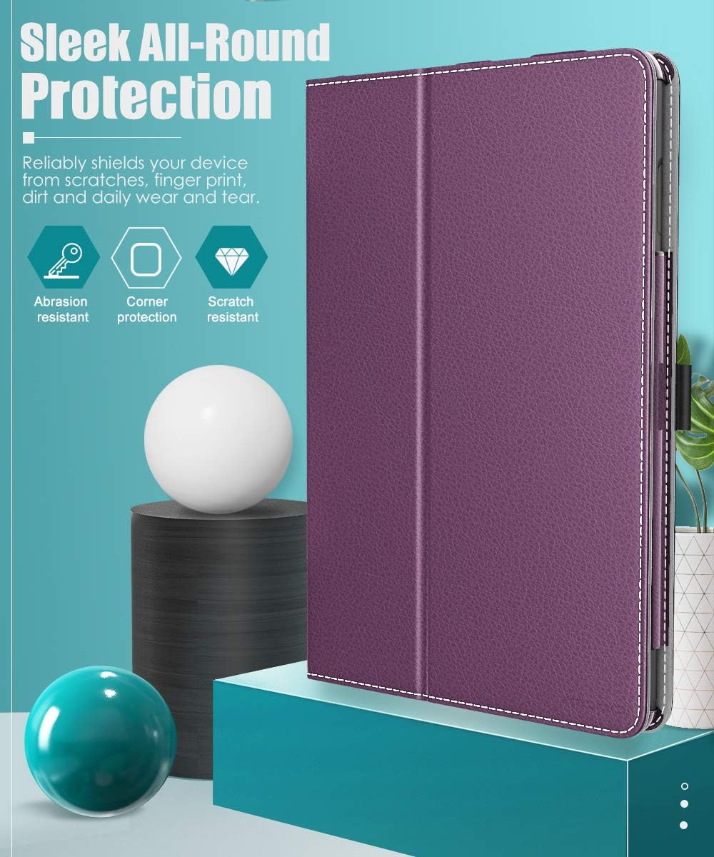 MoKo Case Fits Kindle Fire HD 8 & 8 Plus Tablet (12th Generation/10th Generation, 2022/2020 Release) 8",Slim Folding Stand Cover with Auto Wake/Sleep - Purple