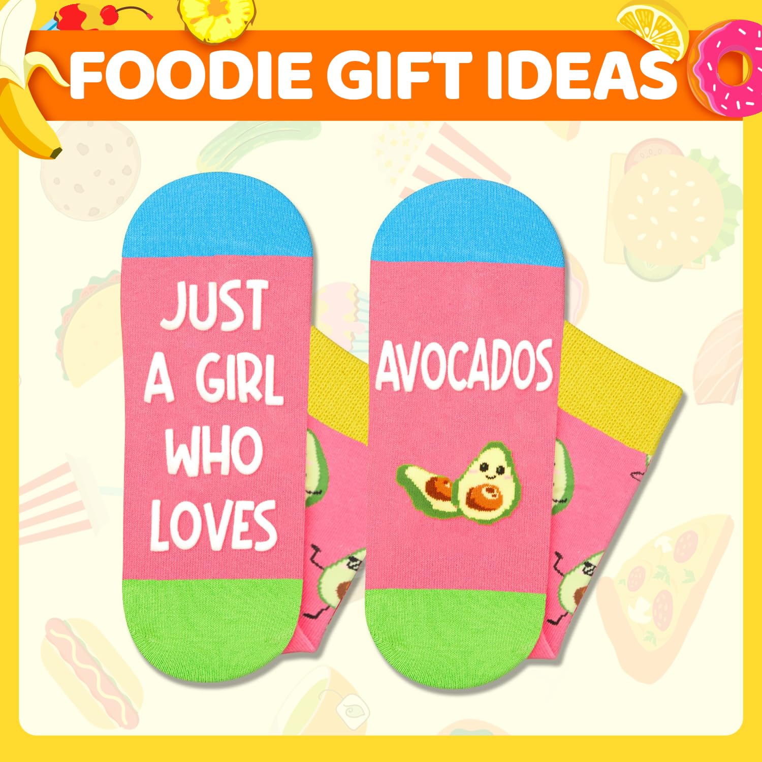 HAPPYPOP Funny Fruit Gifts for Women - Avocado Banana Strawberry Cherry Pineapple Socks