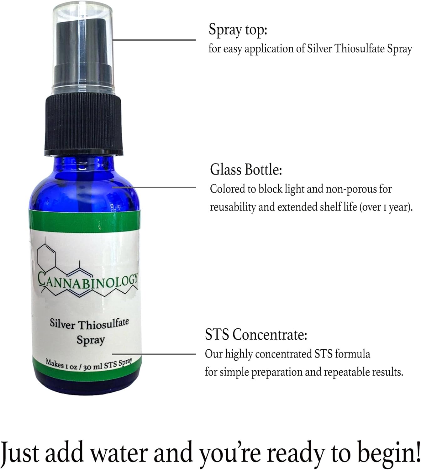 Feminized Seed Spray | 1 oz/30 ml Silver Thiosulfate Spray Kit | Breed 100% Female Seeds (Feminized Seeds) | STS Spray Kit | Reversal Spray (1 oz - with Spray Bottle)