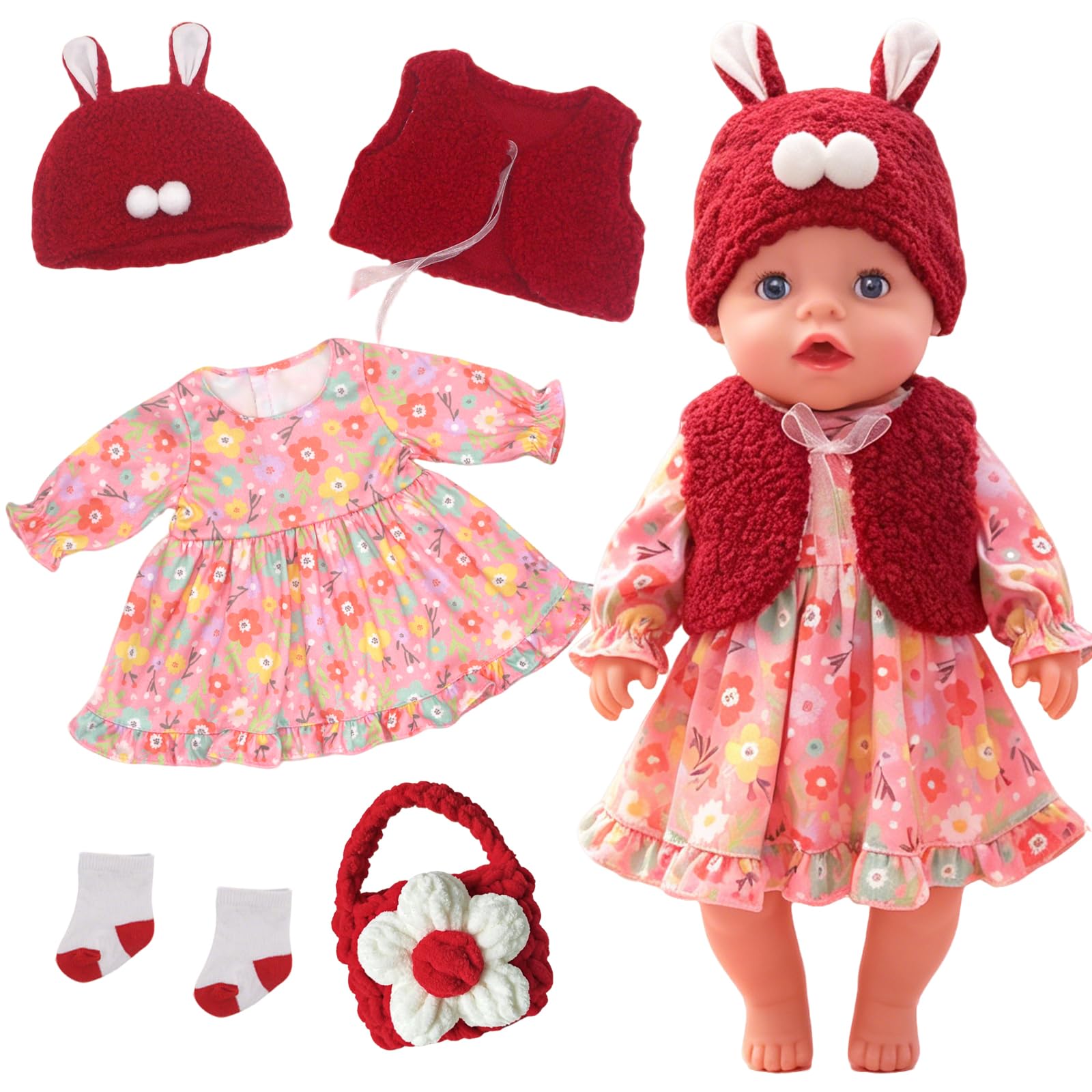 Baby Doll Clothes, Doll Clothes 35 - 43 cm, Gift for Baby Doll Enthusiasts
