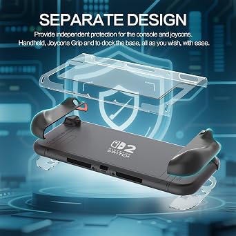 Ak0002-sw2 Black Hard Shell Carrying Case for Nintendo Switch 2, Protective Kits with Screen Protector, Dockable Slim Case