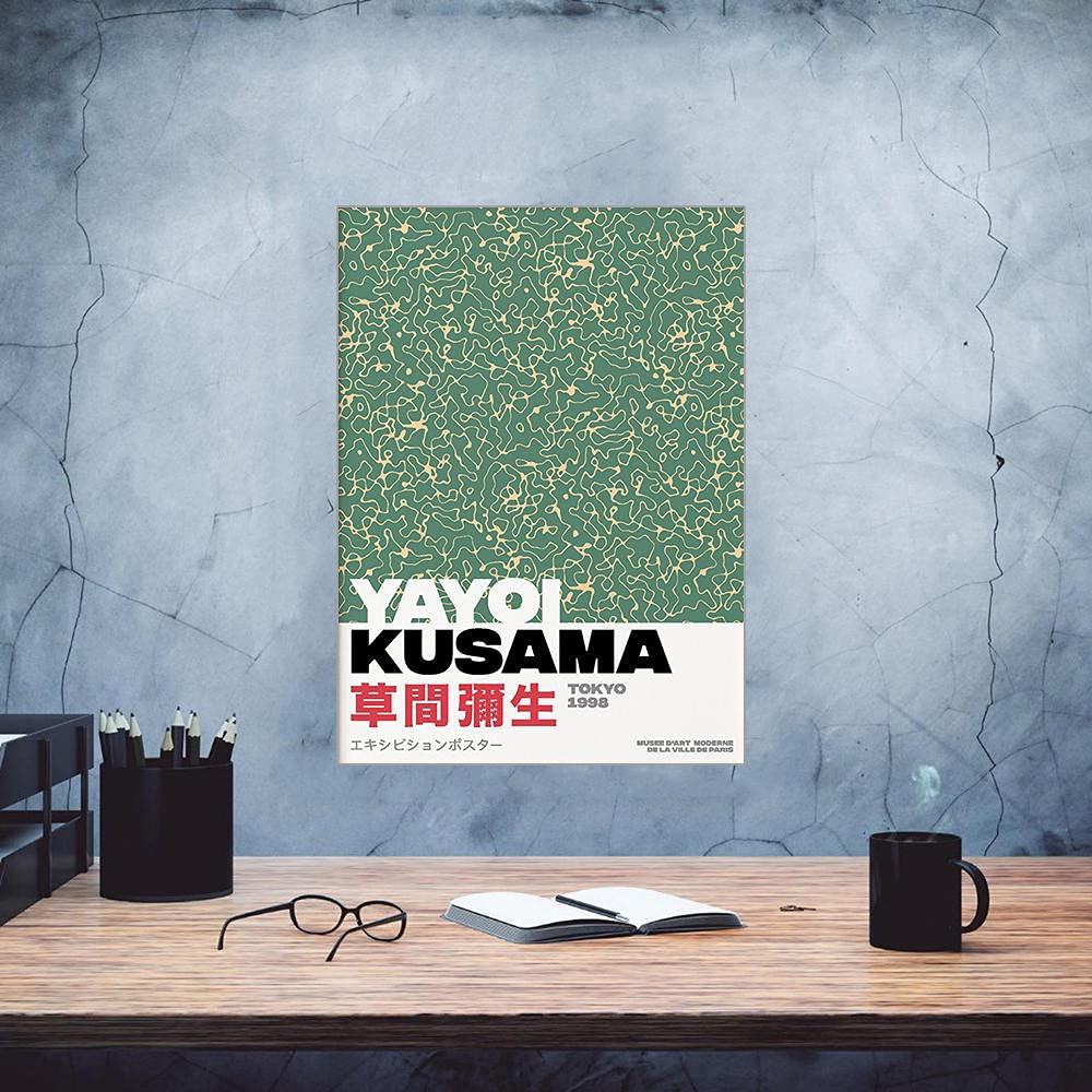 Amazon.co.jp: 抽象無限大ドットポスターYayoi Kusama草間彌生絵画