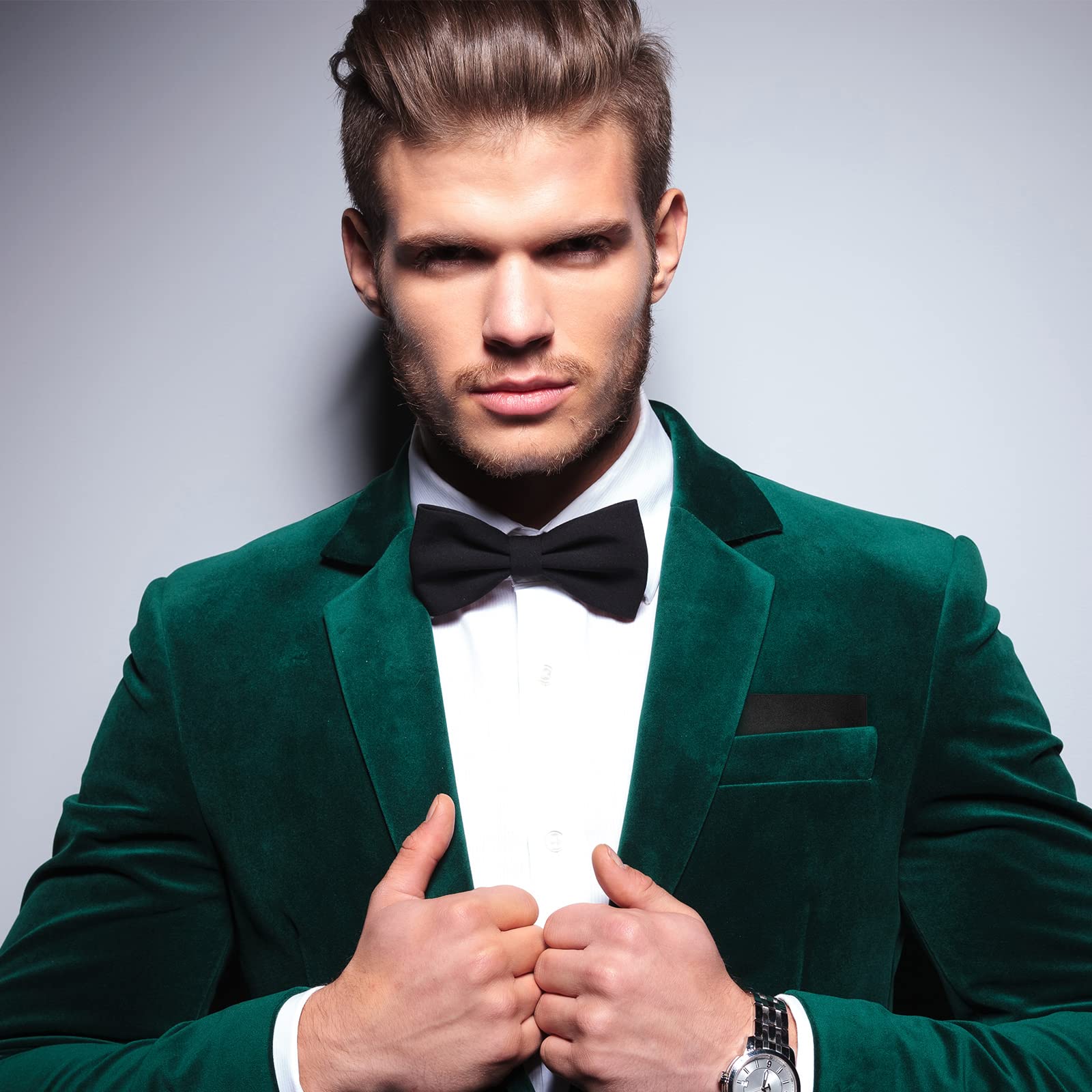 21 vorgefaltete Einstecktücher für Herren, Polyester, 21 Farben