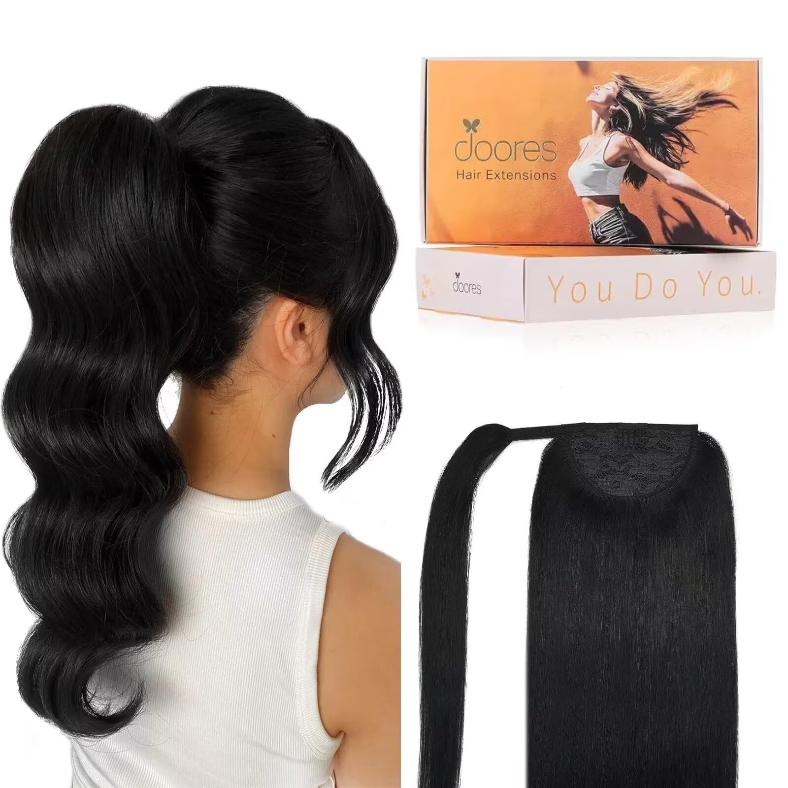 16 Inch Remy Human Hair Ponytail Extension Wrap Around 80g Sdb57164c4e53423085f836c7fb0a1  main image 2