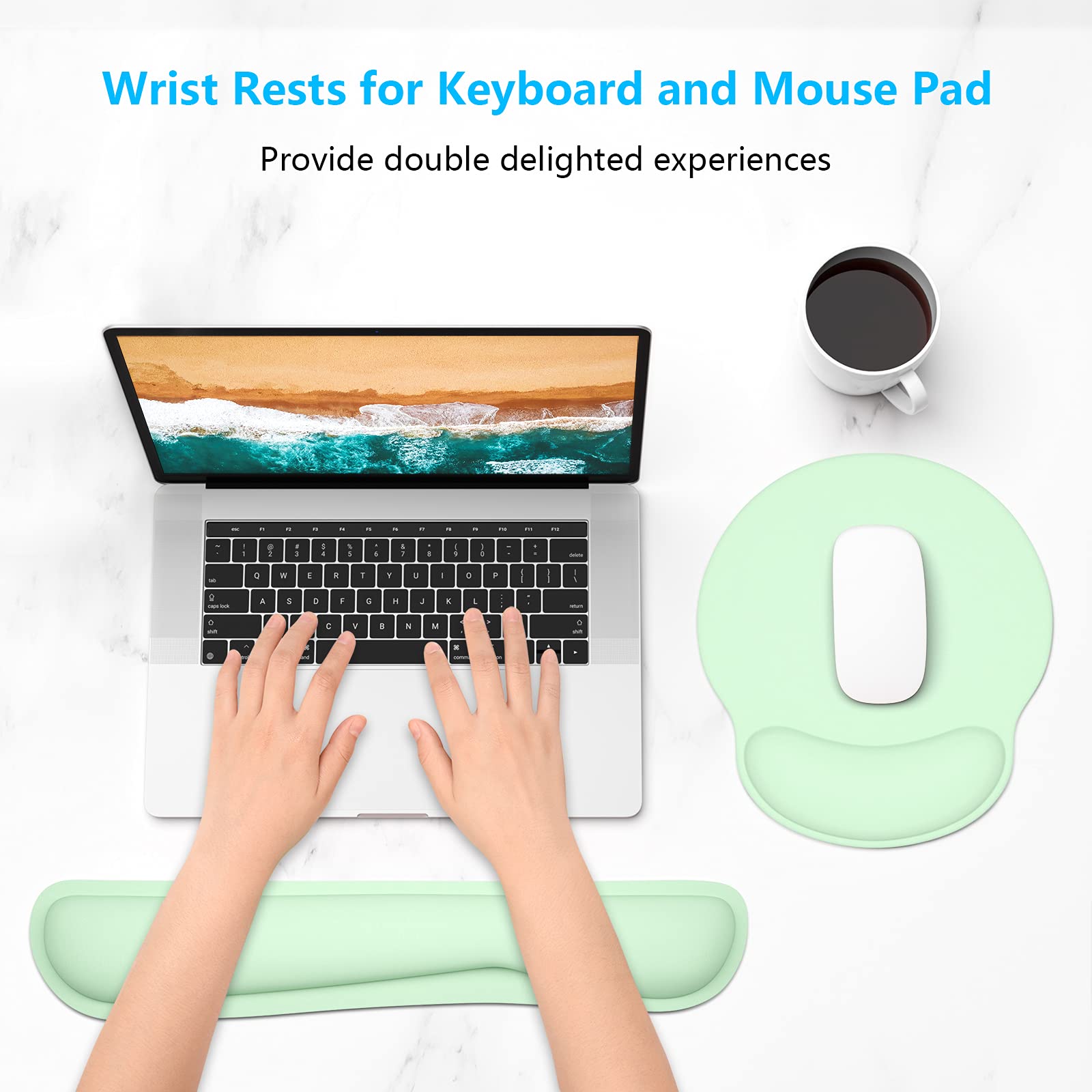 Poggiapolsi A Forma Di Nuvola In Memory Foam – Antiscivolo Per Tastiera E Mouse, Viola Stella - 3
