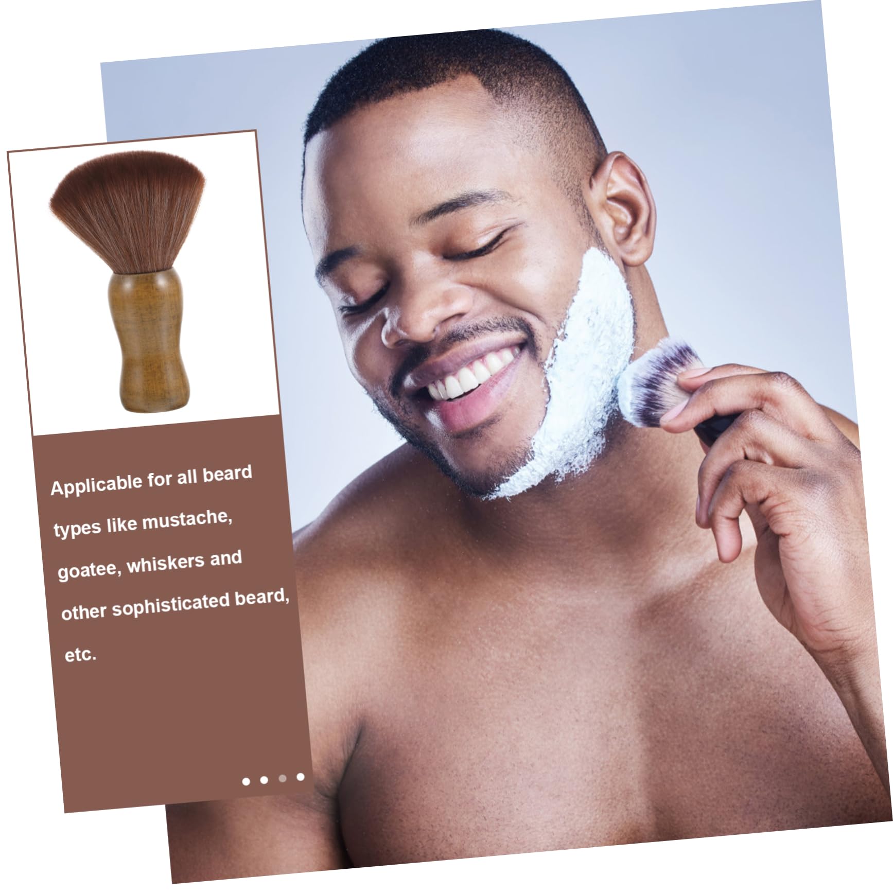 FRCOLOR Beard Brush for Men Beard Care Brush Soap Personal Care Supplies Random Color