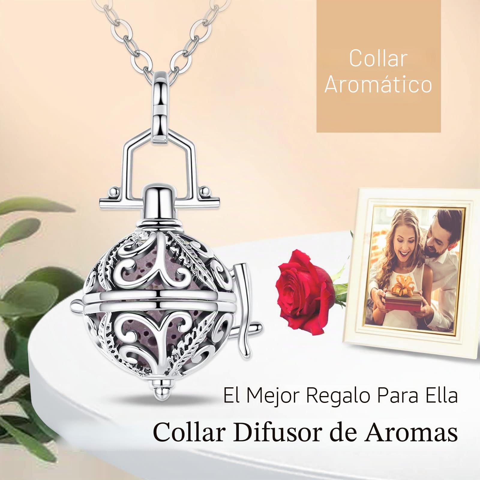Collar Mujer Colgante Difusor Aromaterapia Colgante Aceites Esenciales Aromaterapia Collares Aromaterapia Difusor Perfume Personalizado Bisutería Mujer Niña Hermanas, 7PCS, 24"