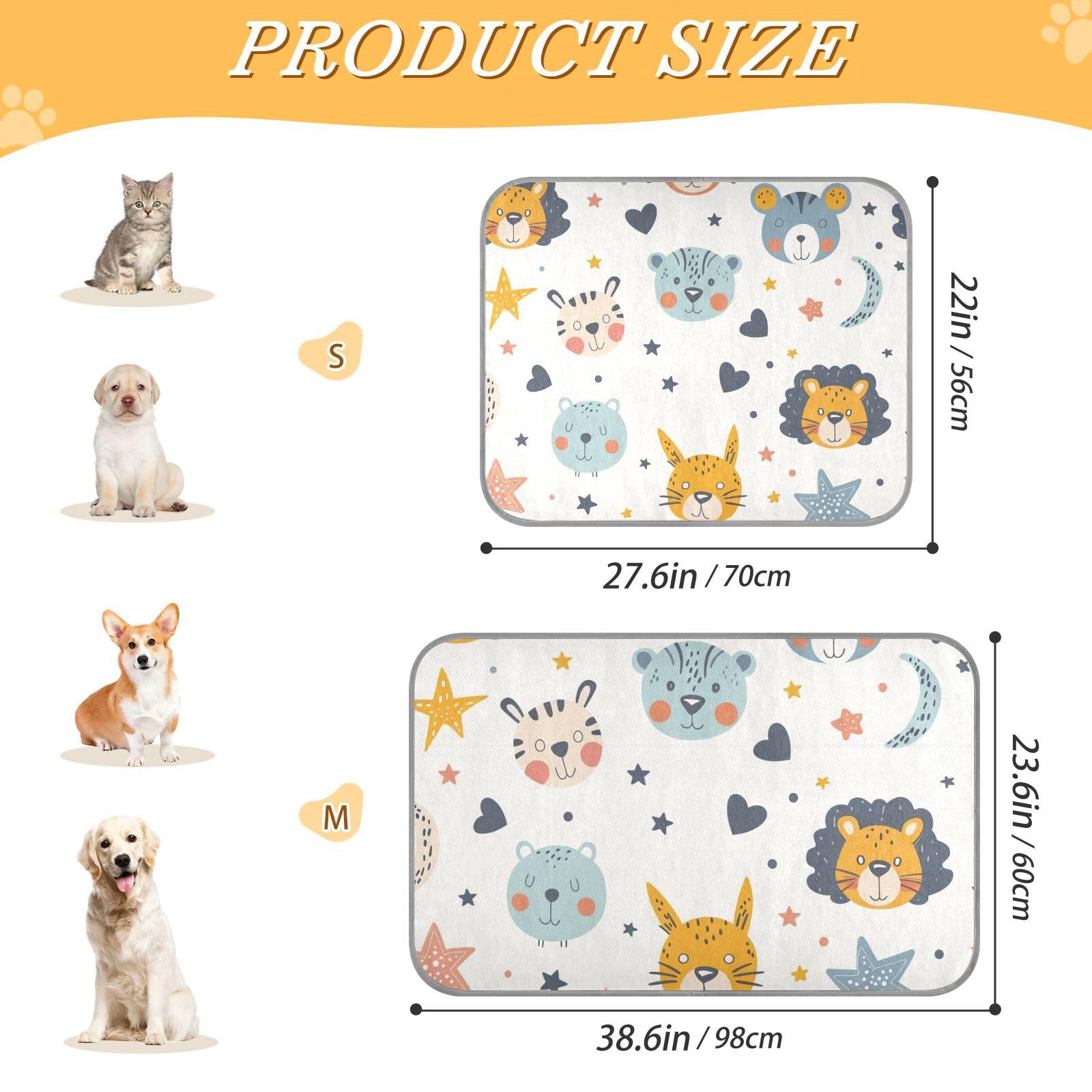 siphylline Cute Animal Summer pet Cooling pad Self Cooling beds for Cats for Doggie Cozy Sleeping Soft Manta refrescante para perro S
