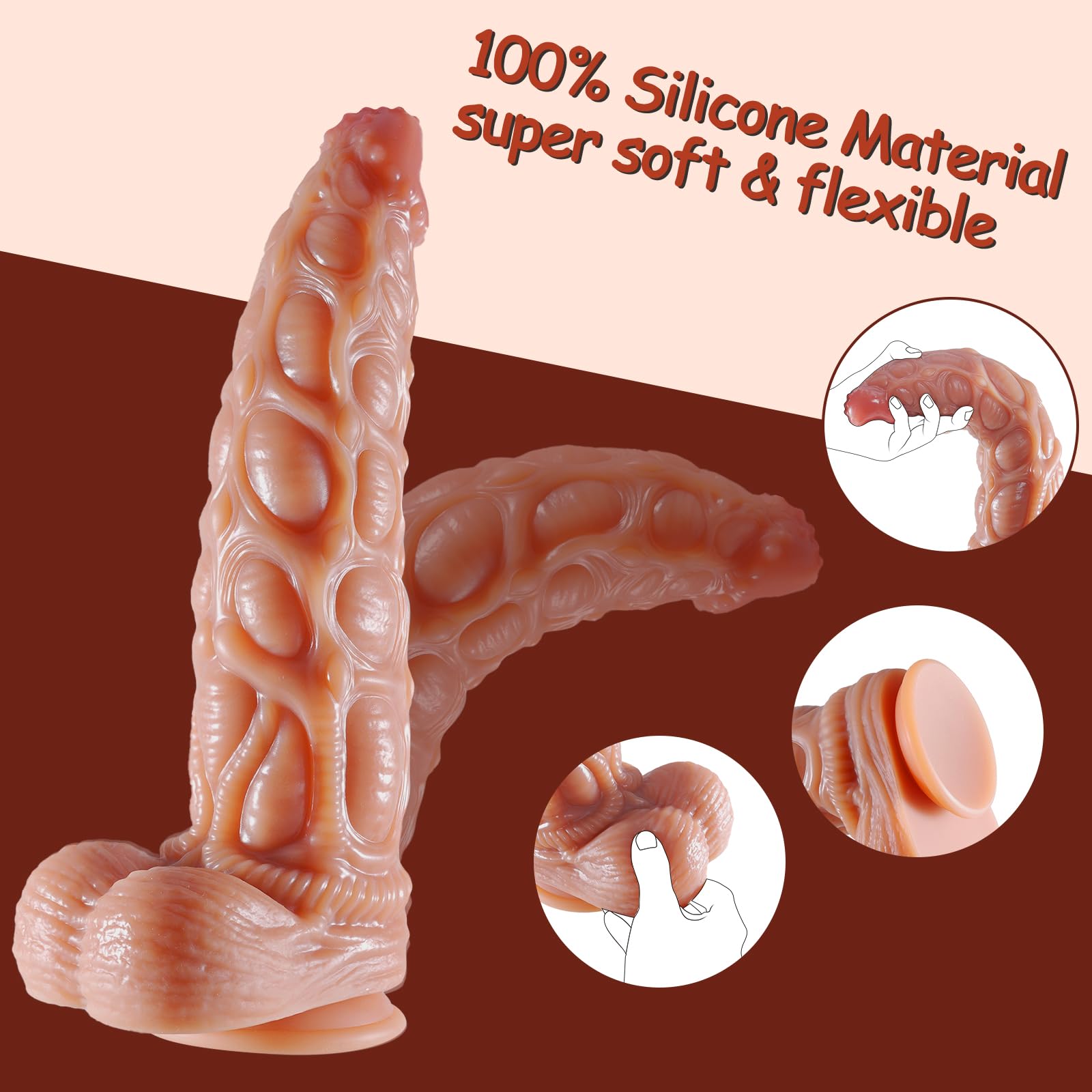 Dildo realistico con ventosa forte, 34,5cm, dildo gigante in silicone, morbido alieno, dildo anale, stimolazione della prostata, giocattolo sessuale per donne, uomini